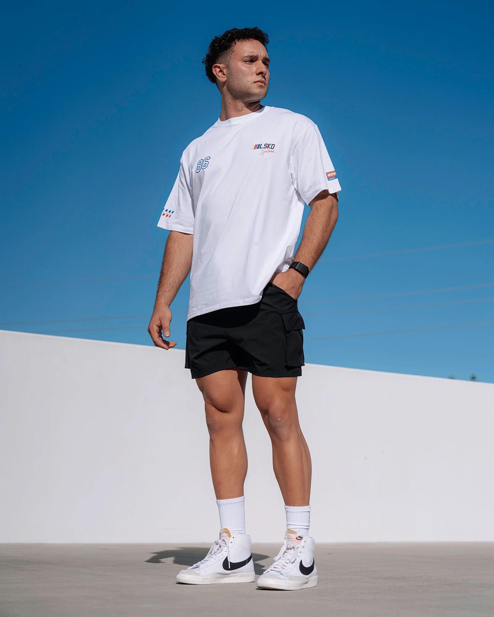 Redline FLXCotton Tee Oversize - White-Navy