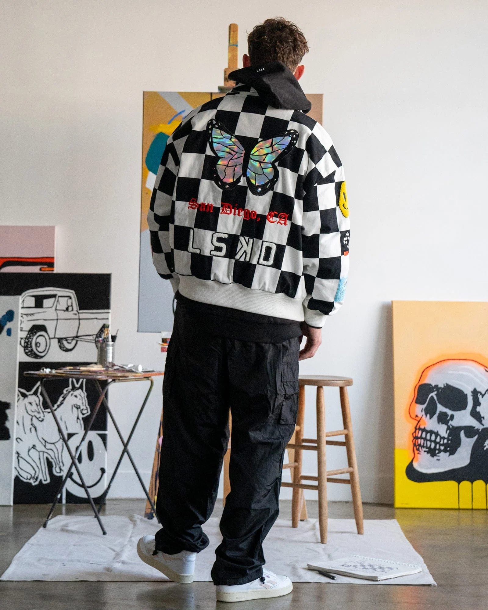 Unisex Kyle LeBlanc x LSKD Jacket - Black-White 2 Unisex Kyle LeBlanc x LSKD Jacket - Black-White