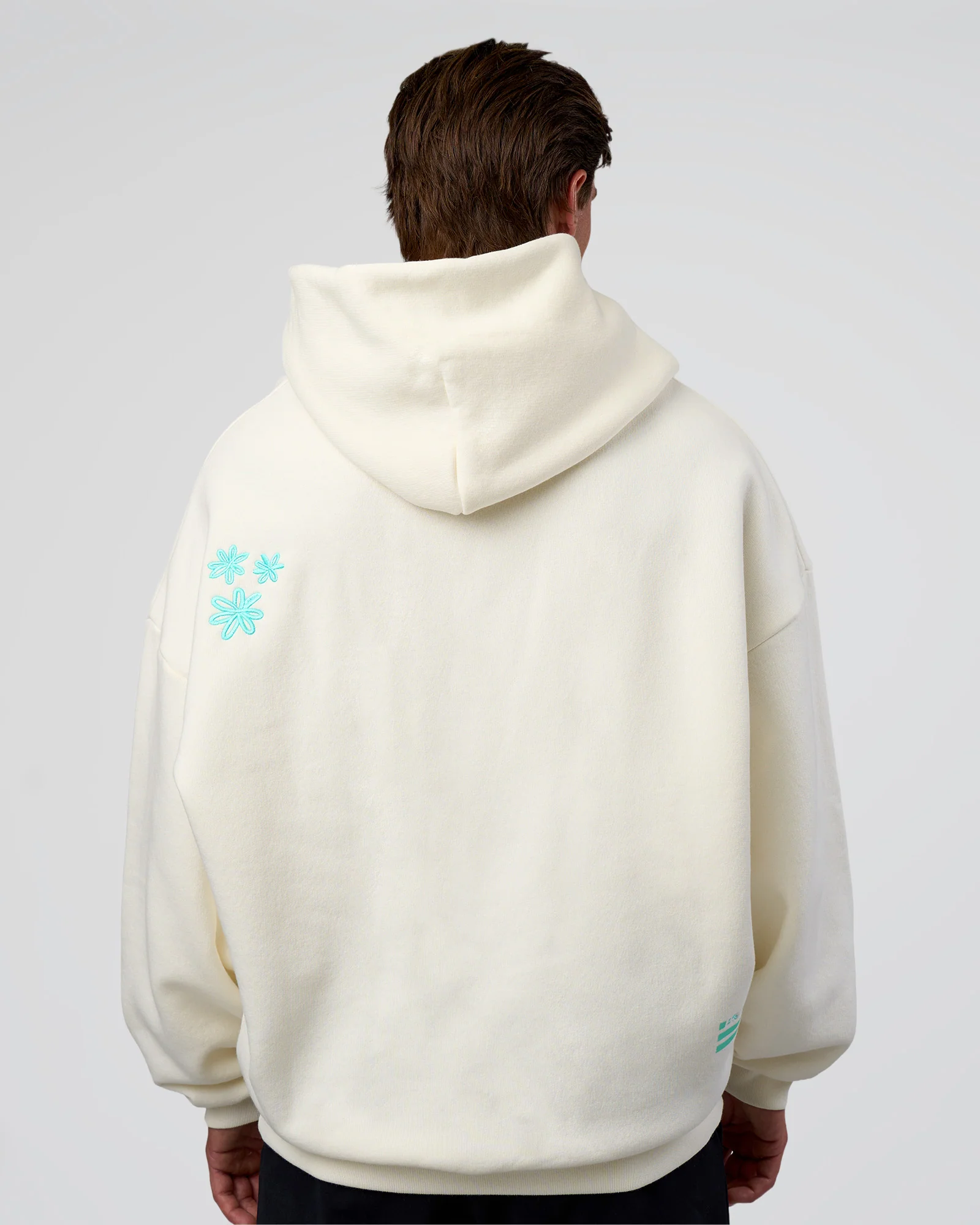 Sticker Unisex Ultra Heavyweight Oversized Hoodie - Off White-Jelly Mint