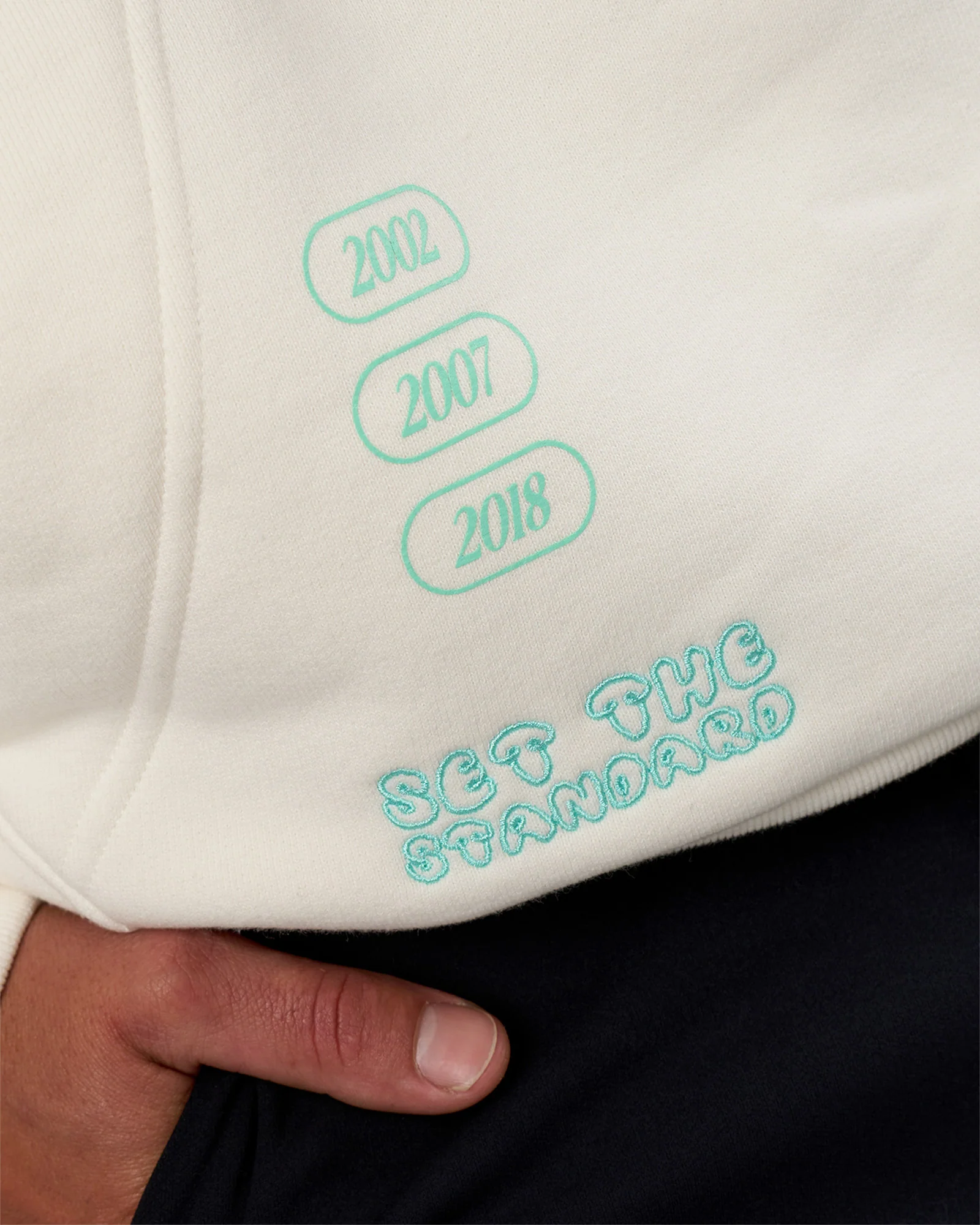 Sticker Unisex Ultra Heavyweight Oversized Hoodie - Off White-Jelly Mint