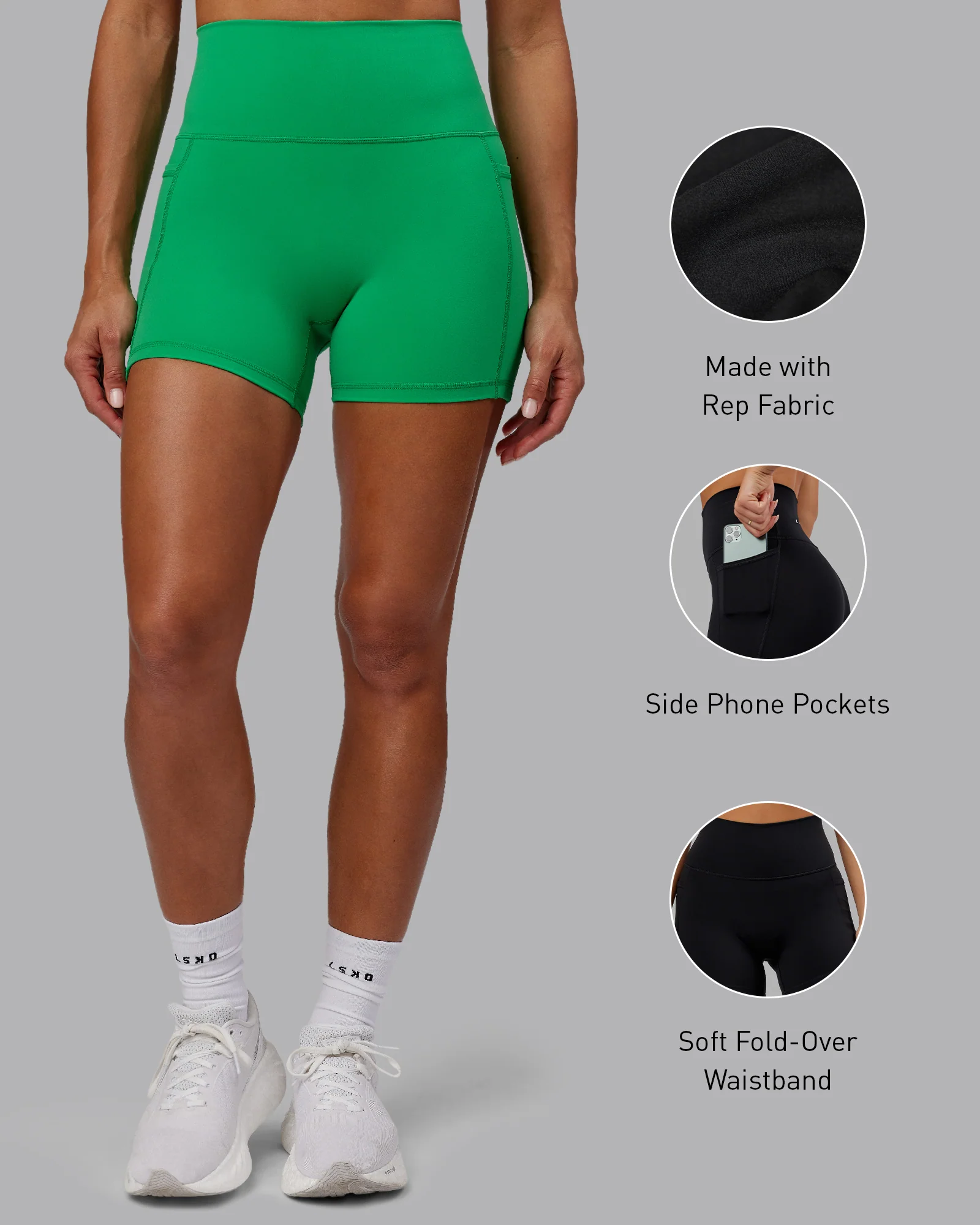 Fusion Ultra High-Rise 4" Short Pockets - Impact Green