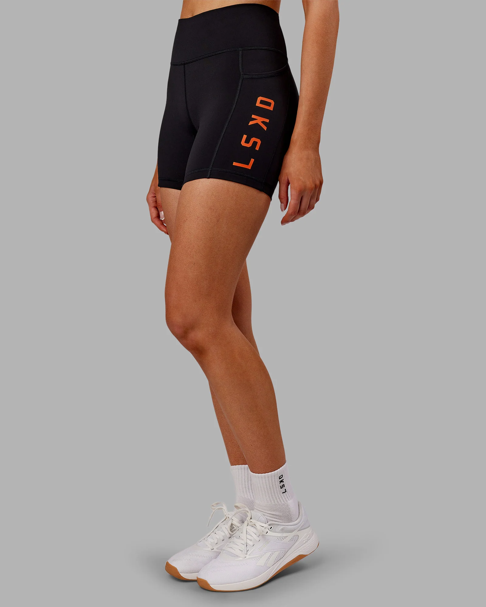 Rep Ultra High-Rise 4" Short Pockets - Black-Ultra Orange 2 Rep Ultra High-Rise 4" Short Pockets - Black-Ultra Orange