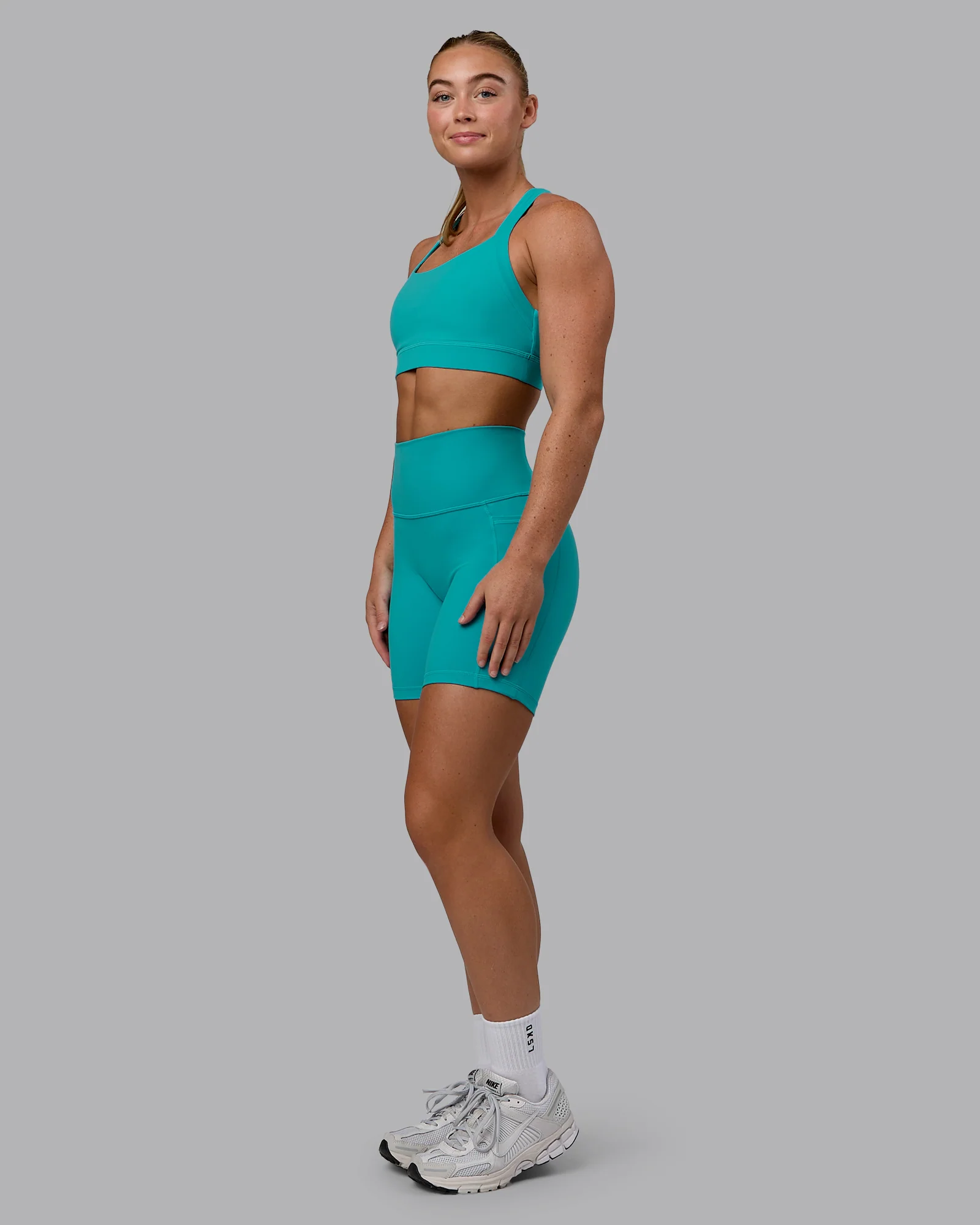 Fusion Ultra High-Rise 6" Short Pockets - Uplift Blue