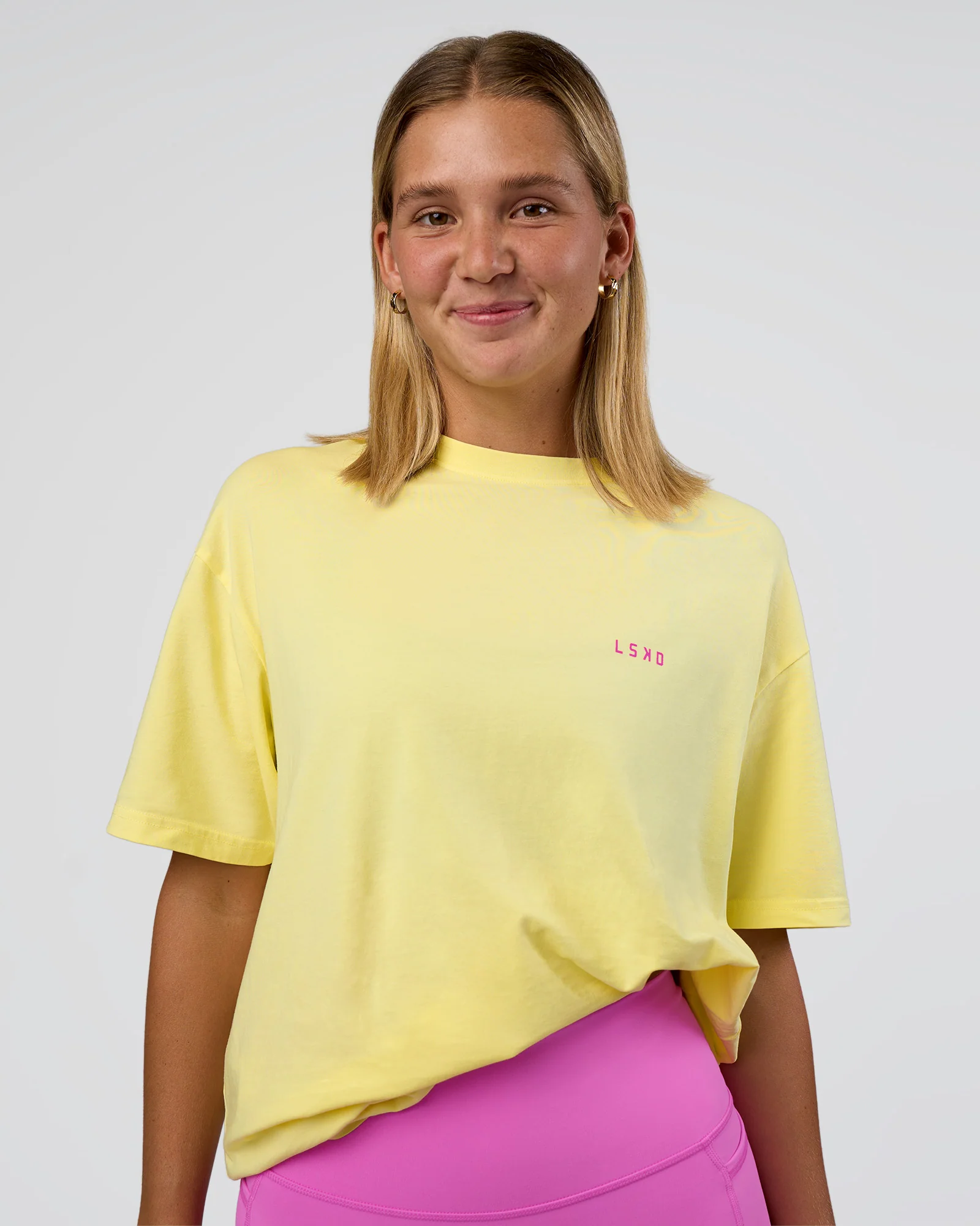 Unfit Club FLXCotton Oversized Tee - Yellow Fizz Washed-Ultra Fuchsia 6 Unfit Club FLXCotton Oversized Tee - Yellow Fizz Washed-Ultra Fuchsia