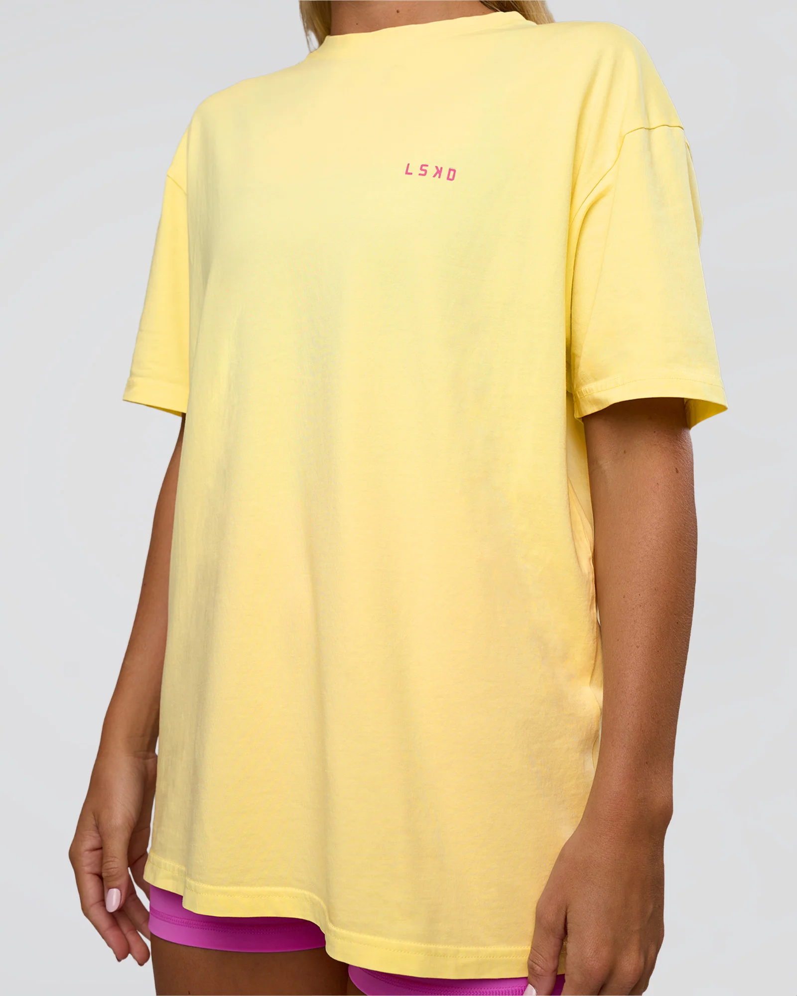 Unfit Club FLXCotton Oversized Tee - Yellow Fizz Washed-Ultra Fuchsia 9 Unfit Club FLXCotton Oversized Tee - Yellow Fizz Washed-Ultra Fuchsia