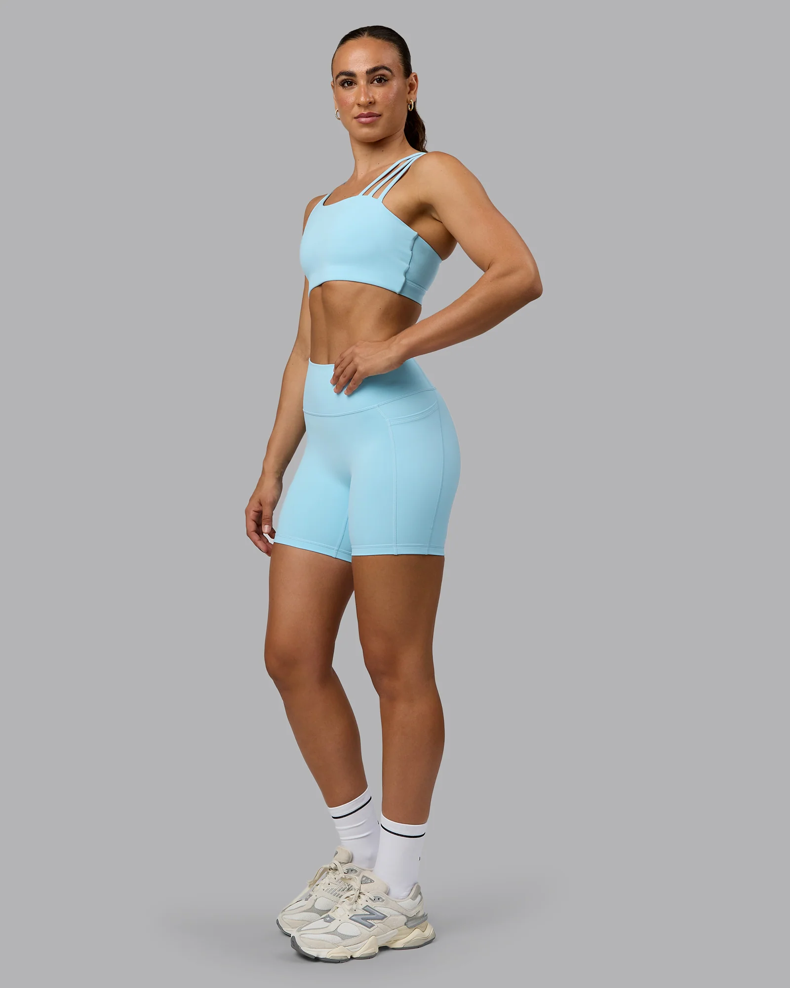 Fusion Ultra High-Rise 6" Short Pockets - Crystal Blue
