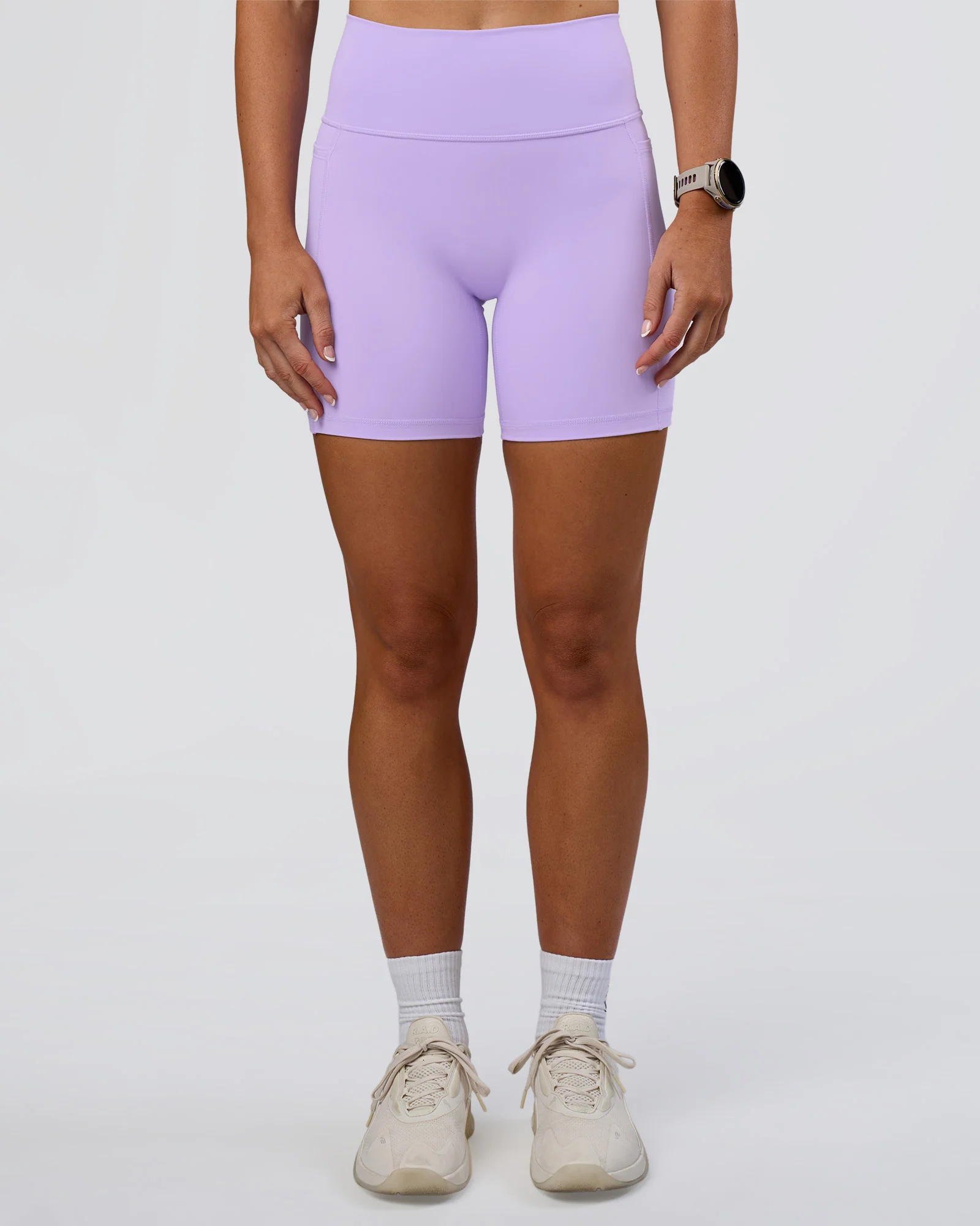 Fusion Ultra High-Rise 6" Short Pockets - Pale Lilac
