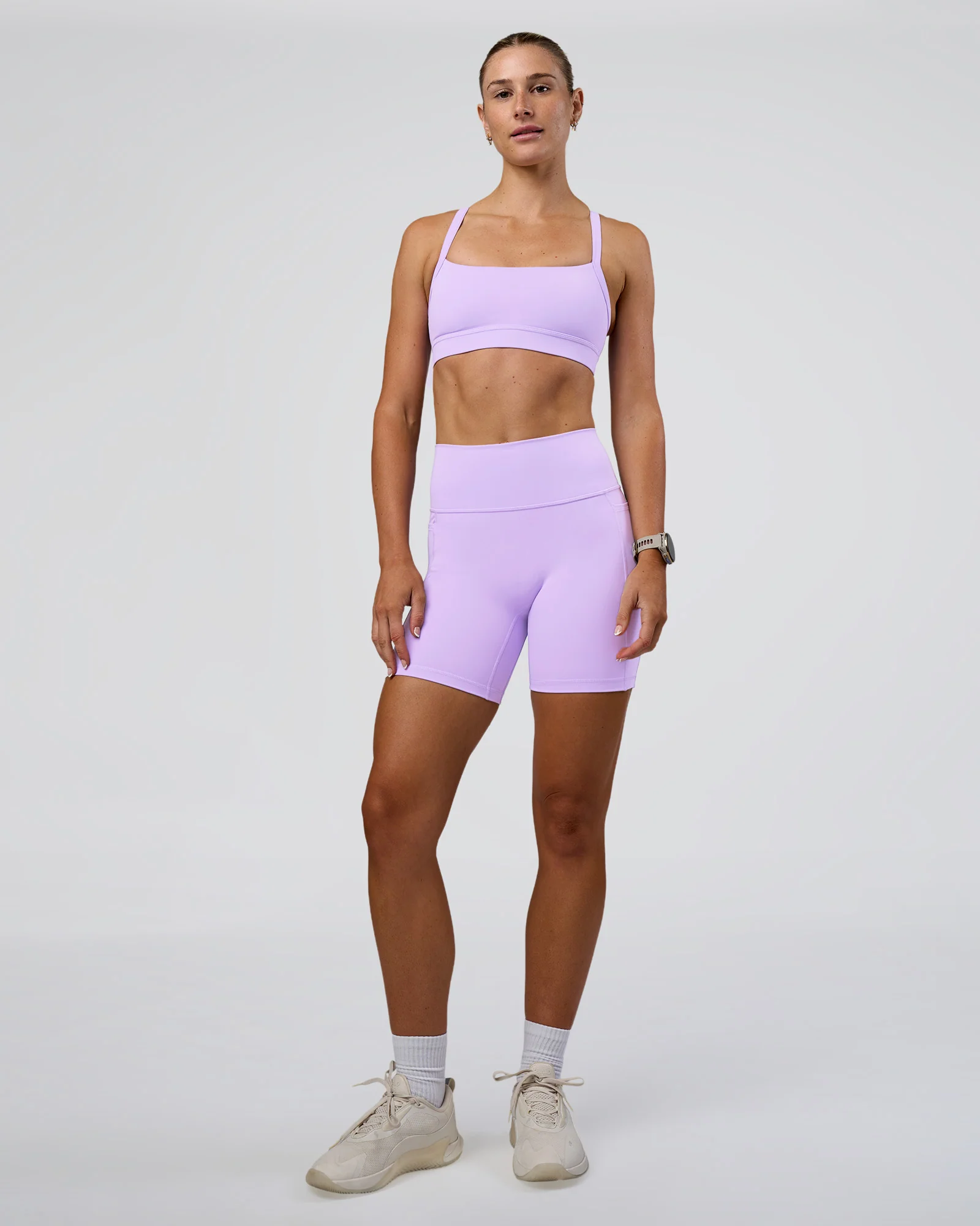 Fusion Ultra High-Rise 6" Short Pockets - Pale Lilac