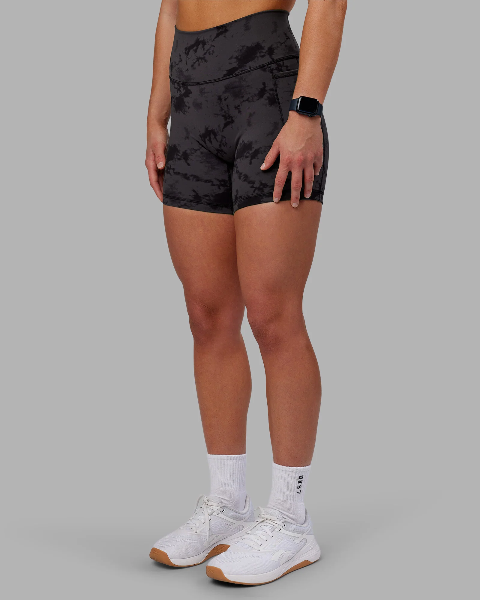 Fusion Ultra High-Rise 6" Short Pockets - Black Tie Dye 10 Fusion Ultra High-Rise 6" Short Pockets - Black Tie Dye