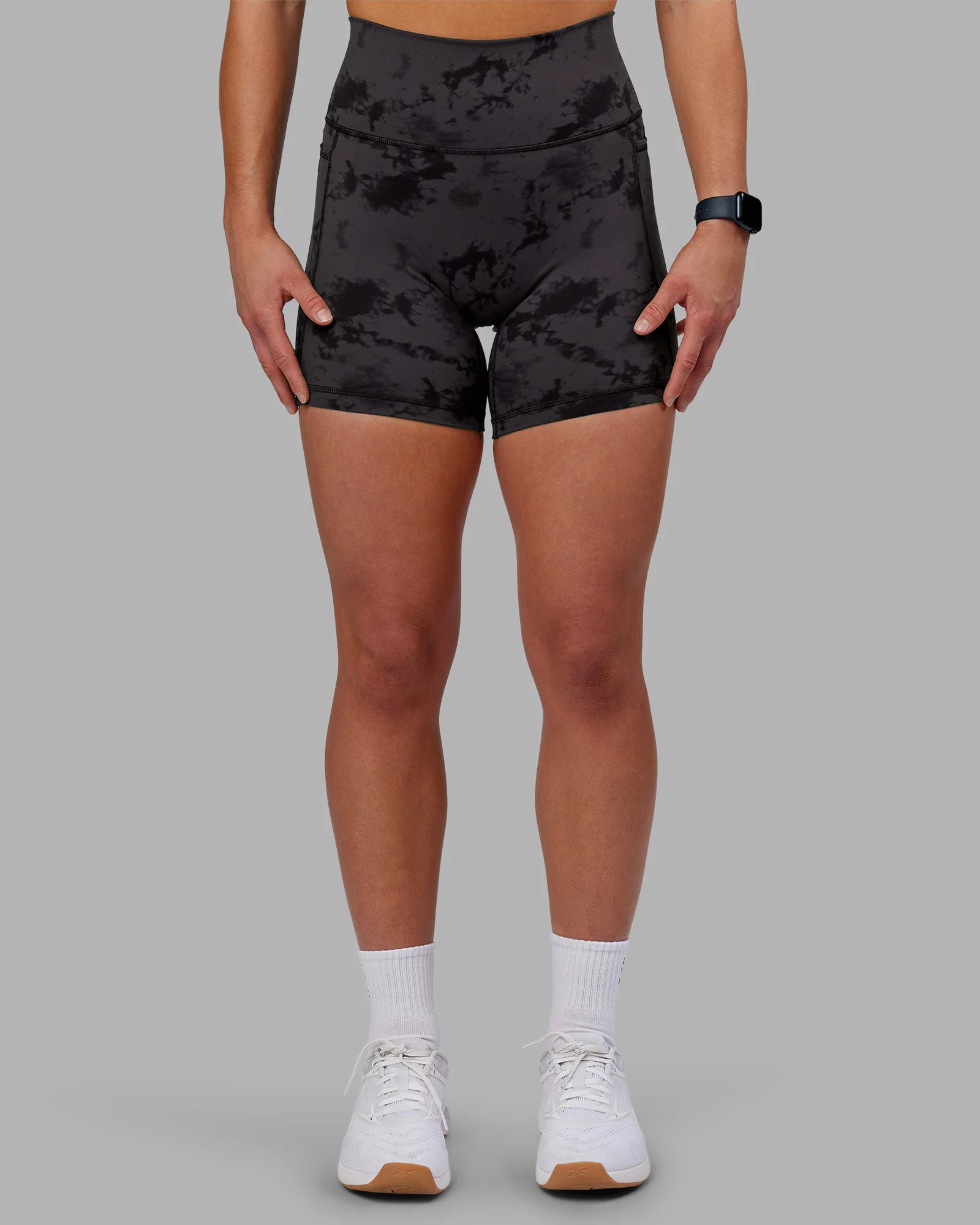 Fusion Ultra High-Rise 6" Short Pockets - Black Tie Dye 7 Fusion Ultra High-Rise 6" Short Pockets - Black Tie Dye