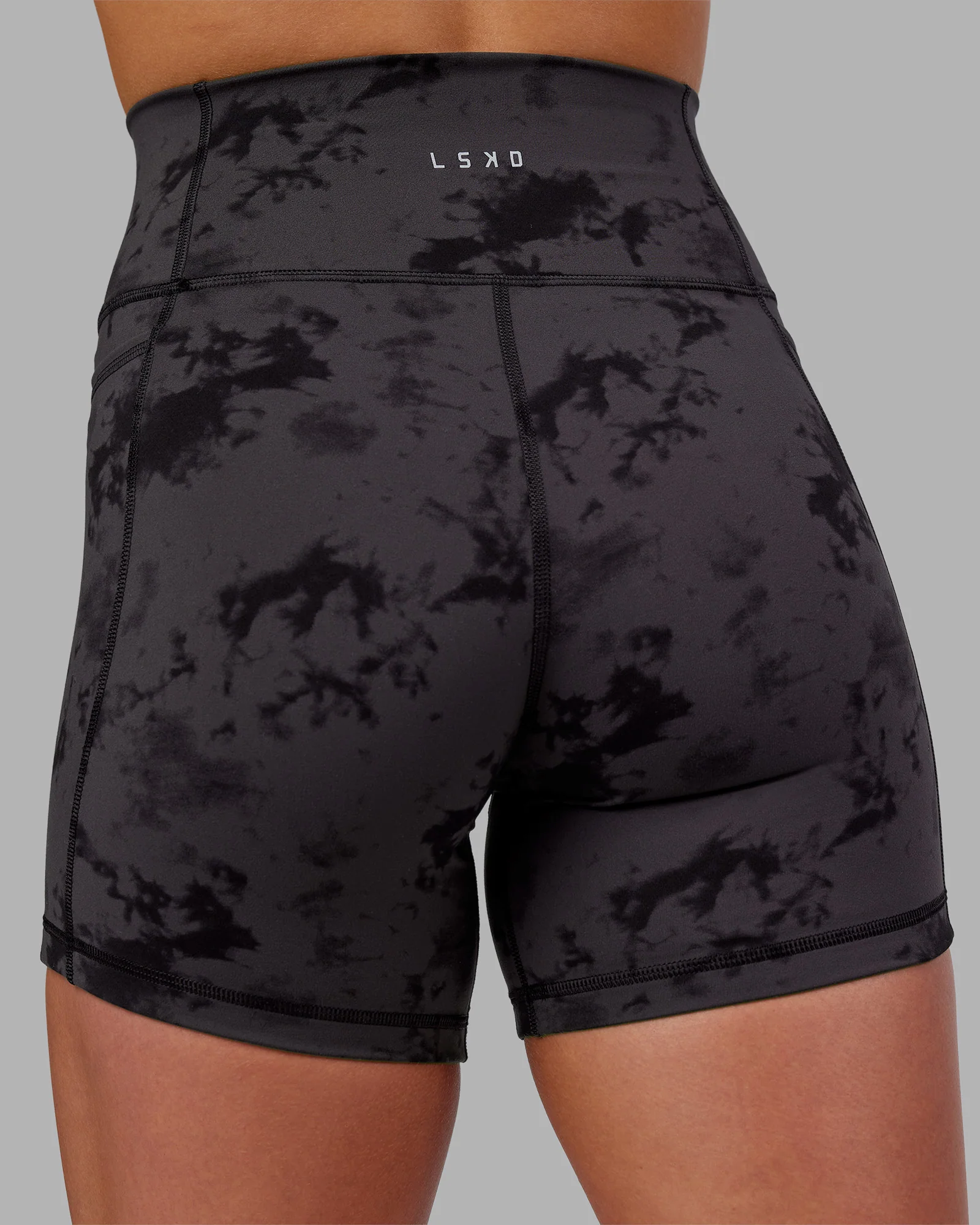 Fusion Ultra High-Rise 6" Short Pockets - Black Tie Dye 8 Fusion Ultra High-Rise 6" Short Pockets - Black Tie Dye