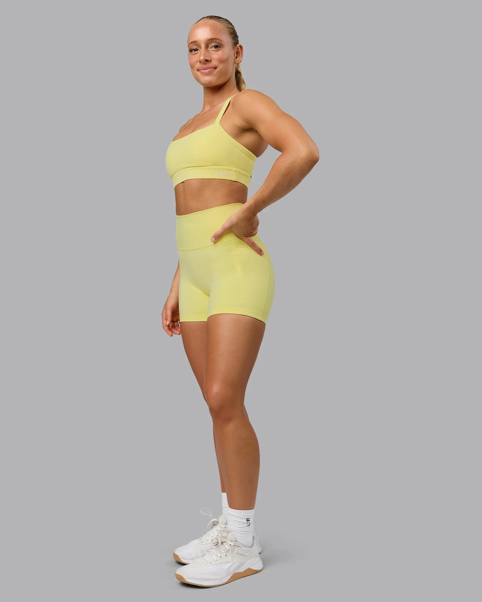 Fusion Ultra High-Rise 4" Short Pockets - Lemon Fizz 4 Fusion Ultra High-Rise 4" Short Pockets - Lemon Fizz