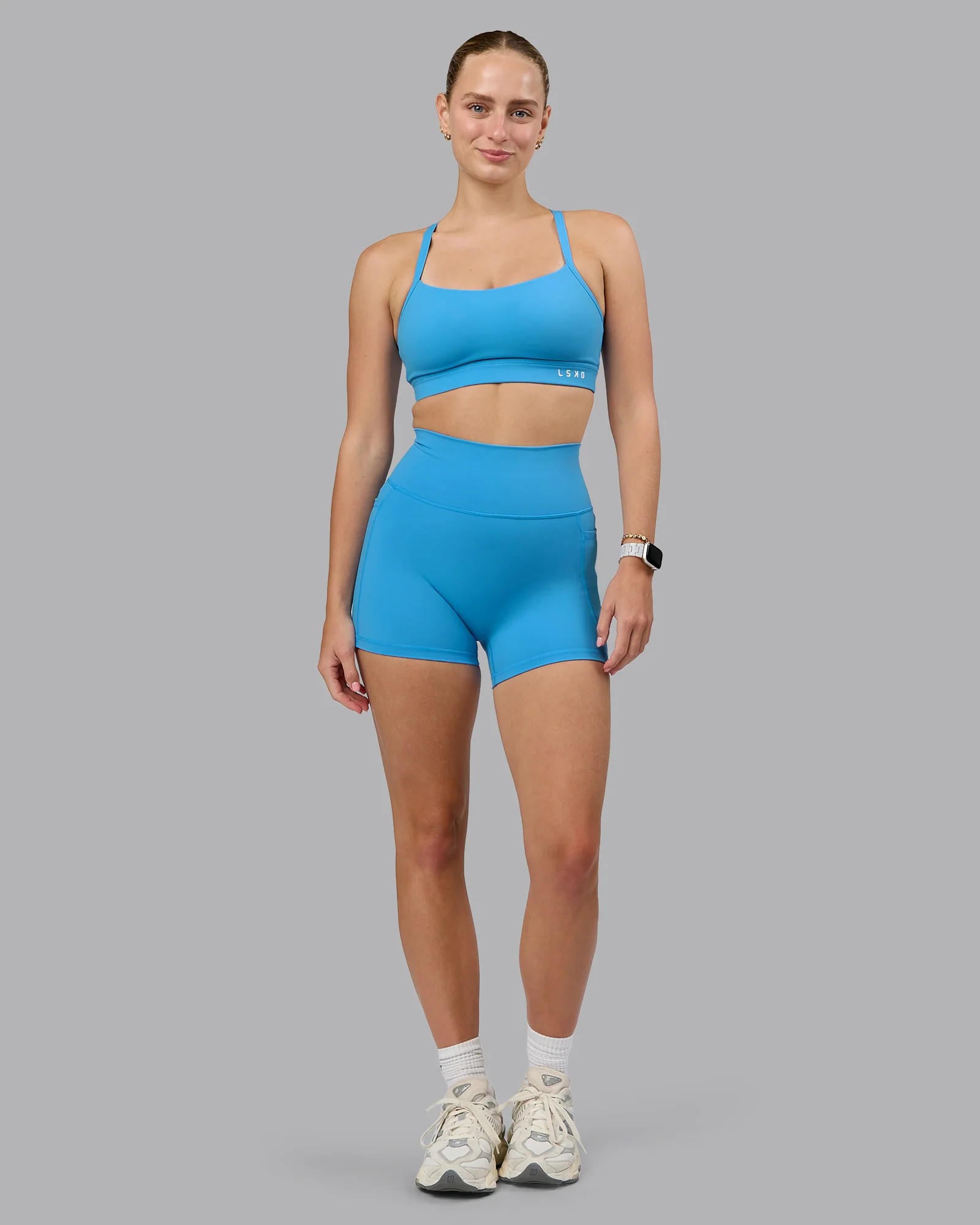 Fusion Ultra High-Rise 4" Short Pockets - Azure Blue