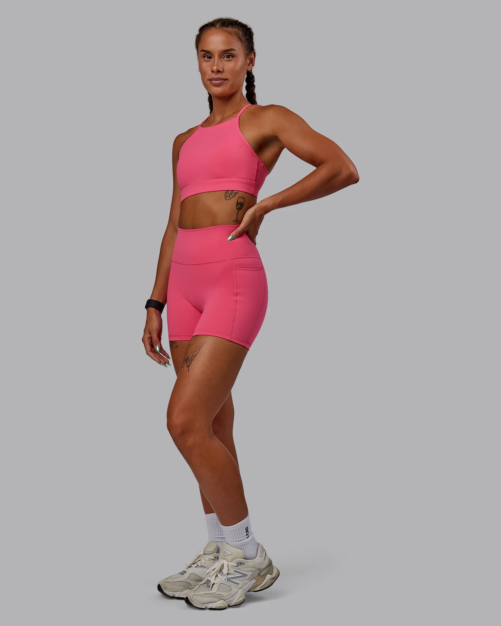 Fusion Ultra High-Rise 4" Short Pockets - Hot Pink 2 Fusion Ultra High-Rise 4" Short Pockets - Hot Pink