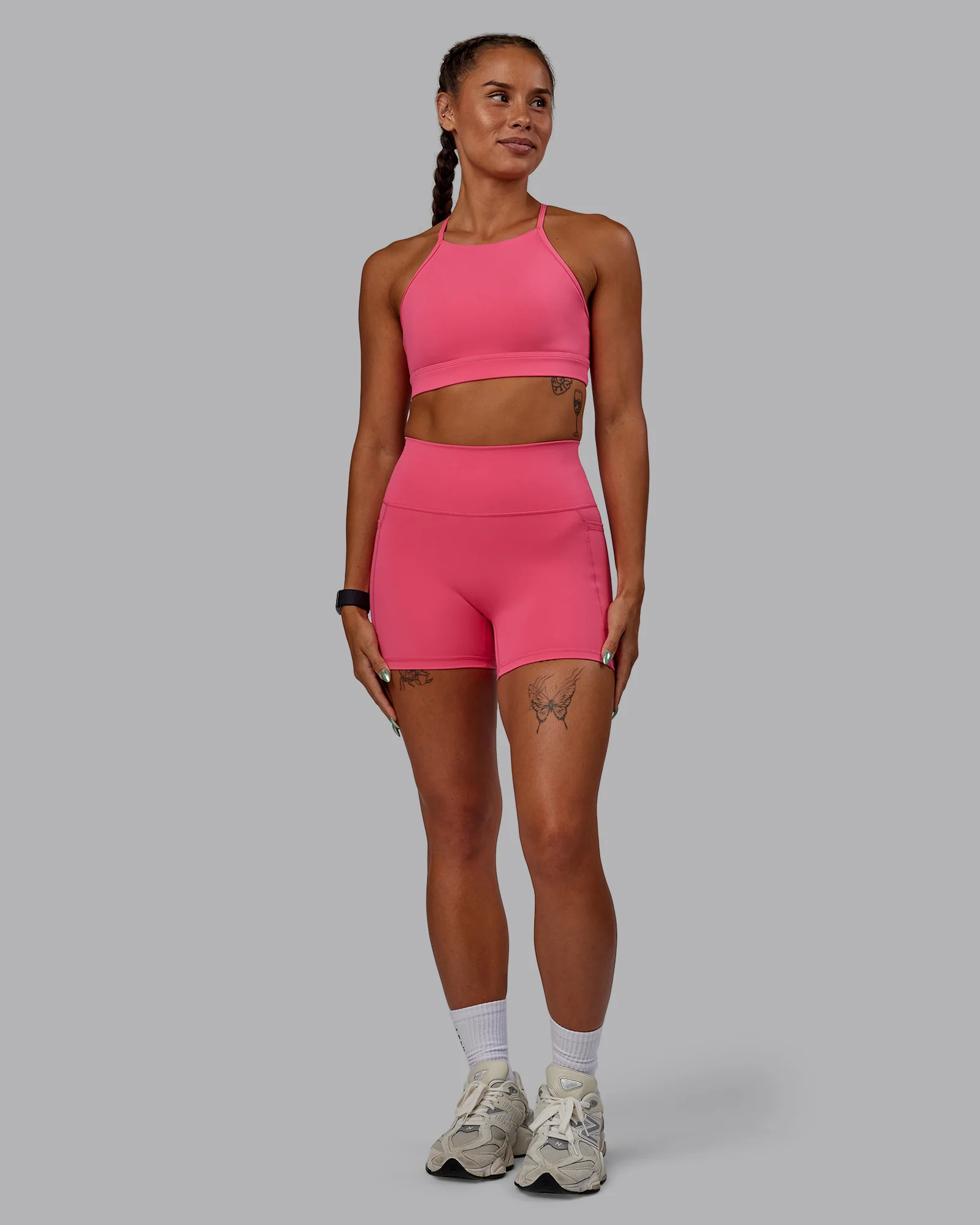 Fusion Ultra High-Rise 4" Short Pockets - Hot Pink 5 Fusion Ultra High-Rise 4" Short Pockets - Hot Pink