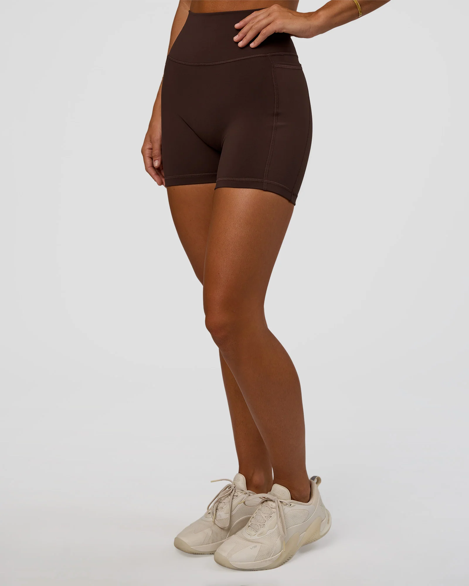 Fusion V-Contour Ultra High-Rise 4” Short Pockets - Hot Chocolate 1 Fusion V-Contour Ultra High-Rise 4” Short Pockets - Hot Chocolate