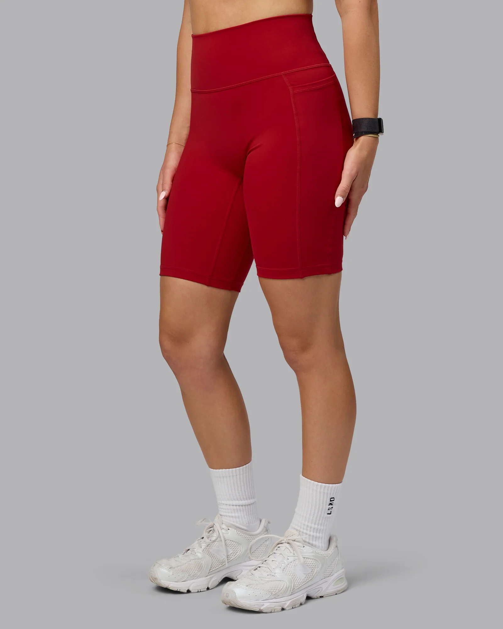 Fusion Ultra High-Rise 9" Short Pockets - Cherry Red 2 Fusion Ultra High-Rise 9" Short Pockets - Cherry Red