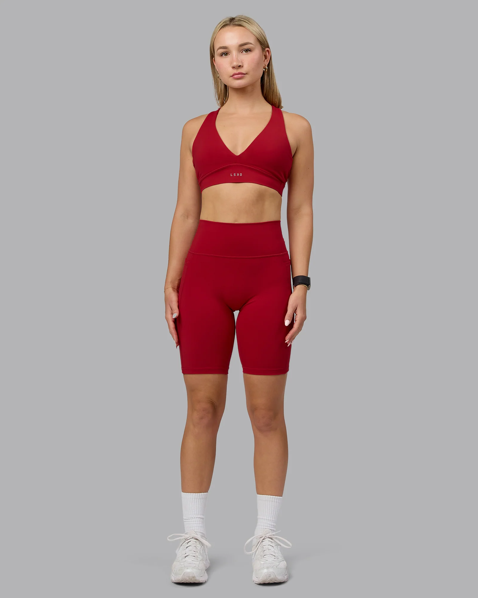 Fusion Ultra High-Rise 9" Short Pockets - Cherry Red 5 Fusion Ultra High-Rise 9" Short Pockets - Cherry Red