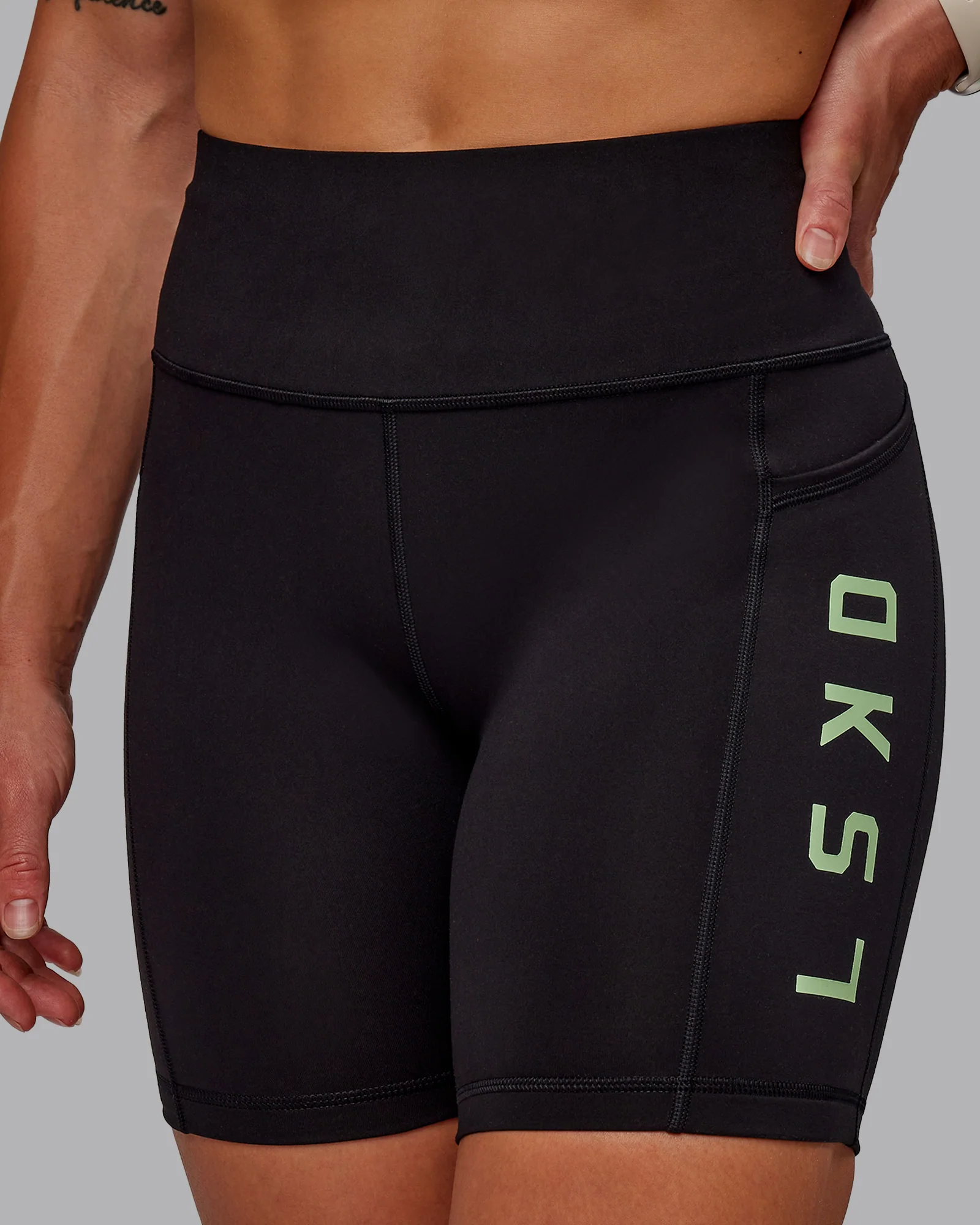 Rep Ultra High-Rise 6" Short Pockets - Black-Surreal Green 6 Rep Ultra High-Rise 6" Short Pockets - Black-Surreal Green