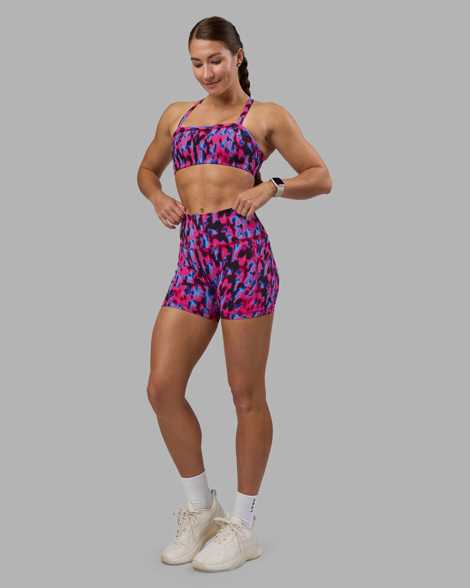Fusion High-Rise 4" Short Pockets - Pink Luminous 2 Fusion High-Rise 4" Short Pockets - Pink Luminous