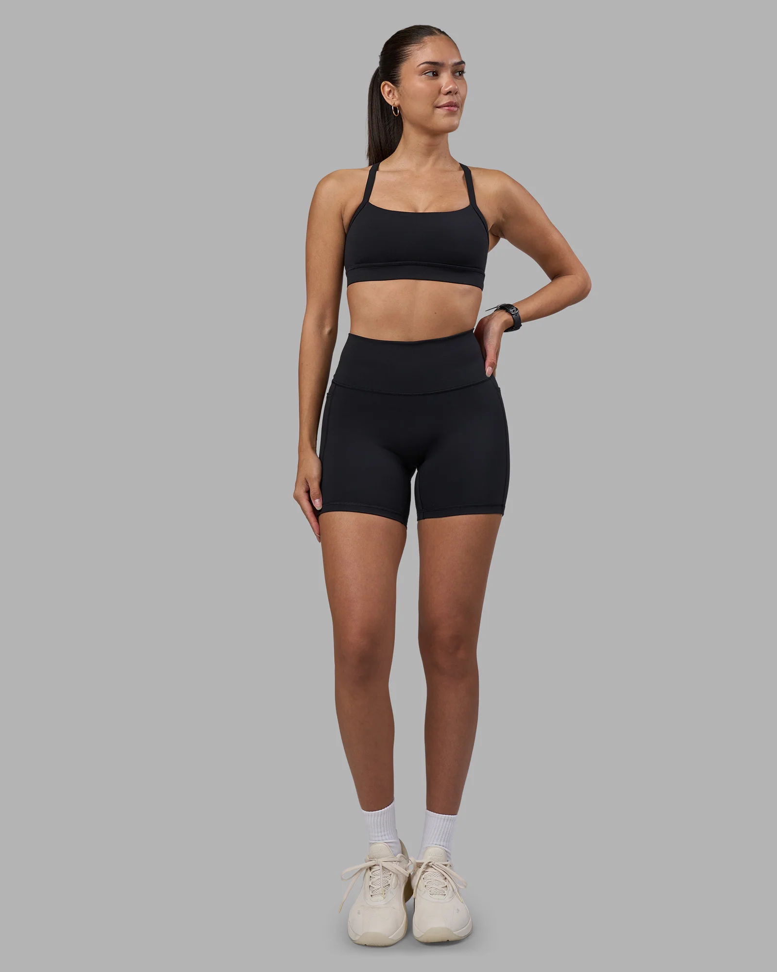 Fusion High-Rise 6" Short Pockets - Black