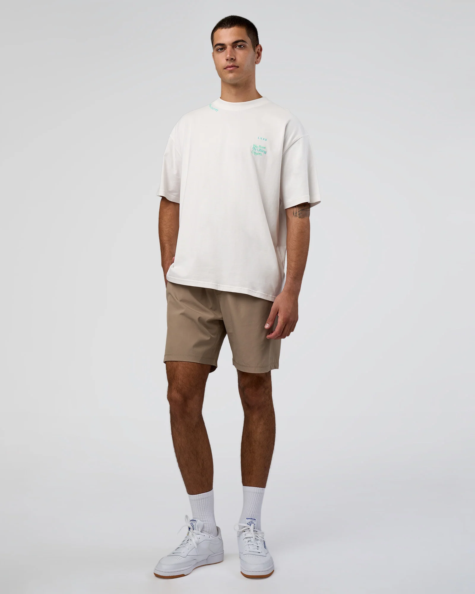 Sticker Heavyweight Oversized Tee - Off White-Jelly Mint
