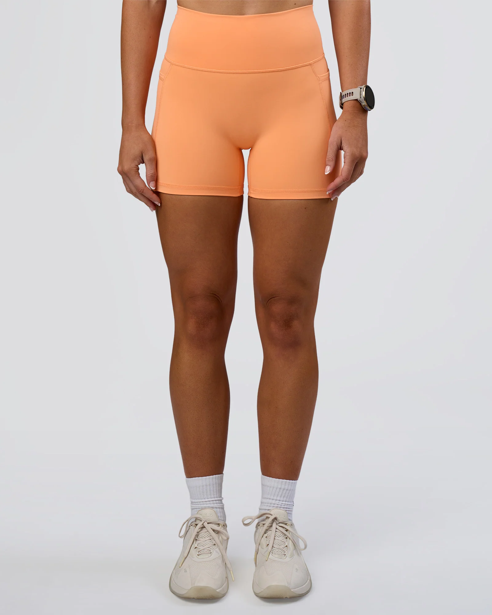 Fusion Ultra High-Rise 4" Short Pockets - Cantaloupe 2 Fusion Ultra High-Rise 4" Short Pockets - Cantaloupe
