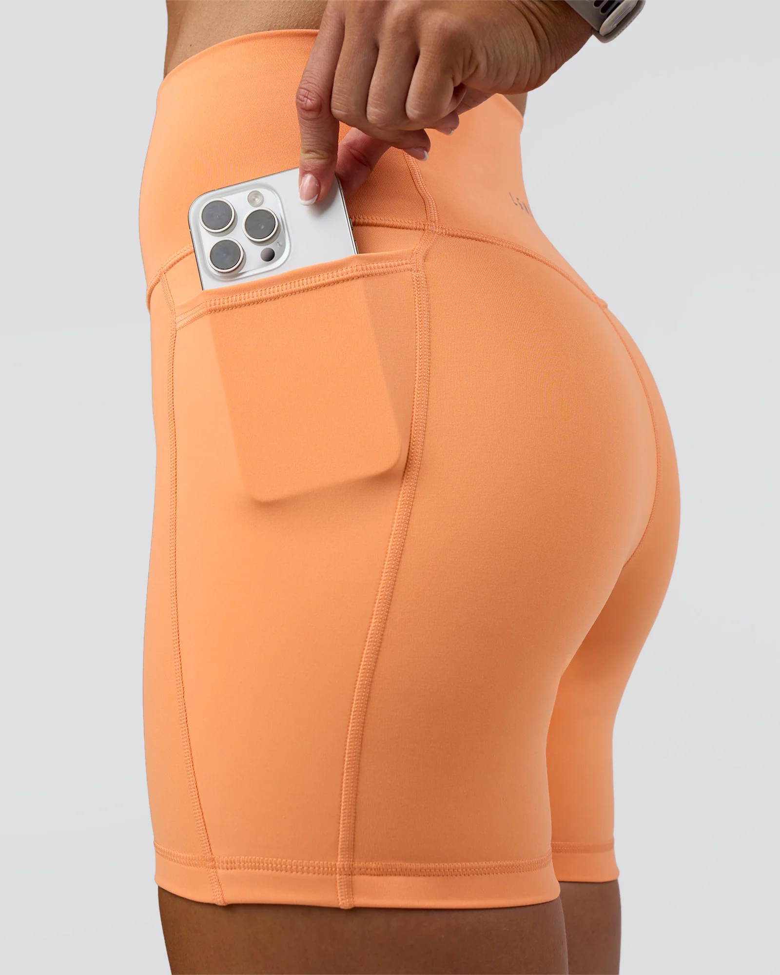 Fusion Ultra High-Rise 6" Short Pockets - Cantaloupe 2 Fusion Ultra High-Rise 6" Short Pockets - Cantaloupe