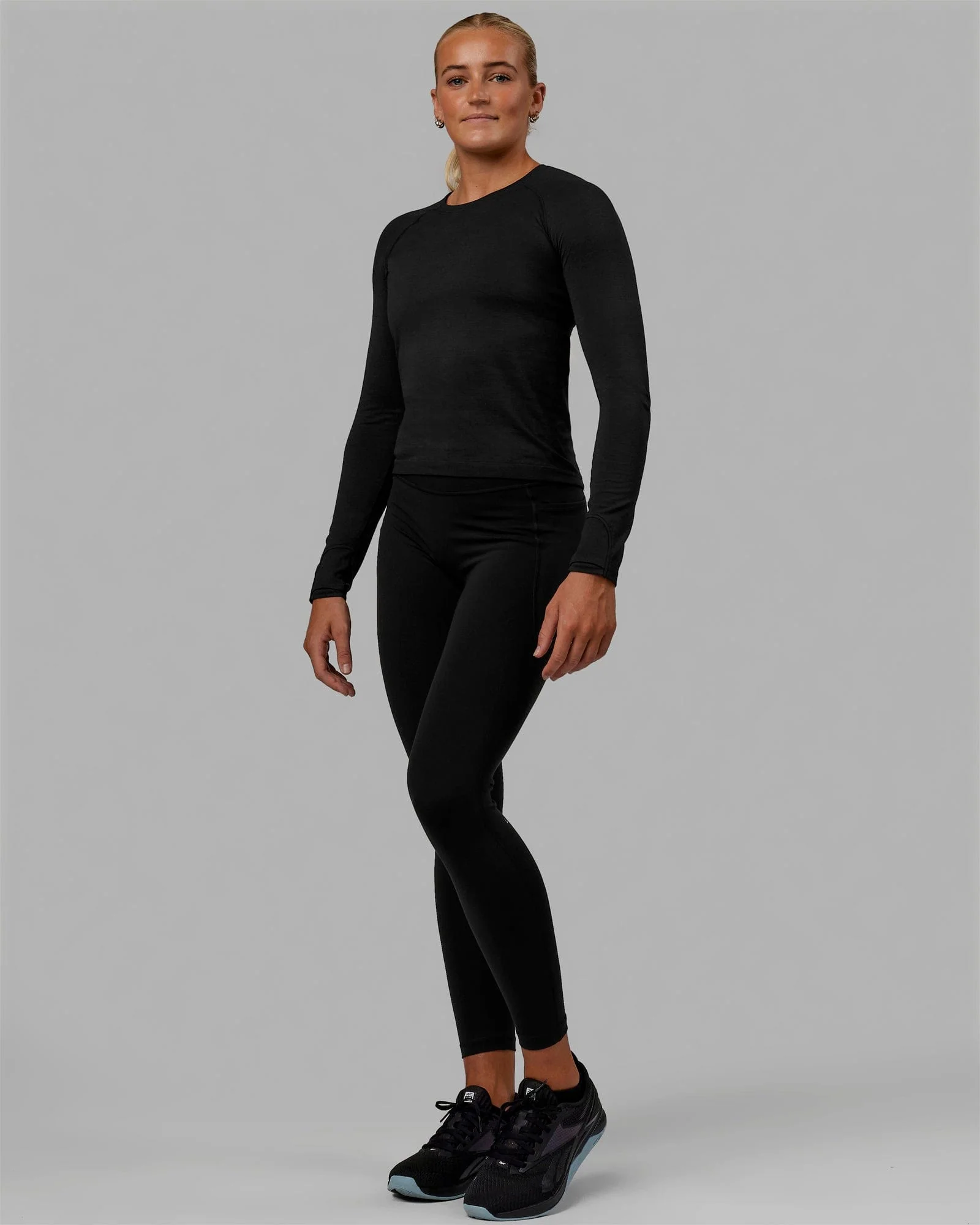 AeroFLX+ Seamless Long Sleeve Tee - Black Marl