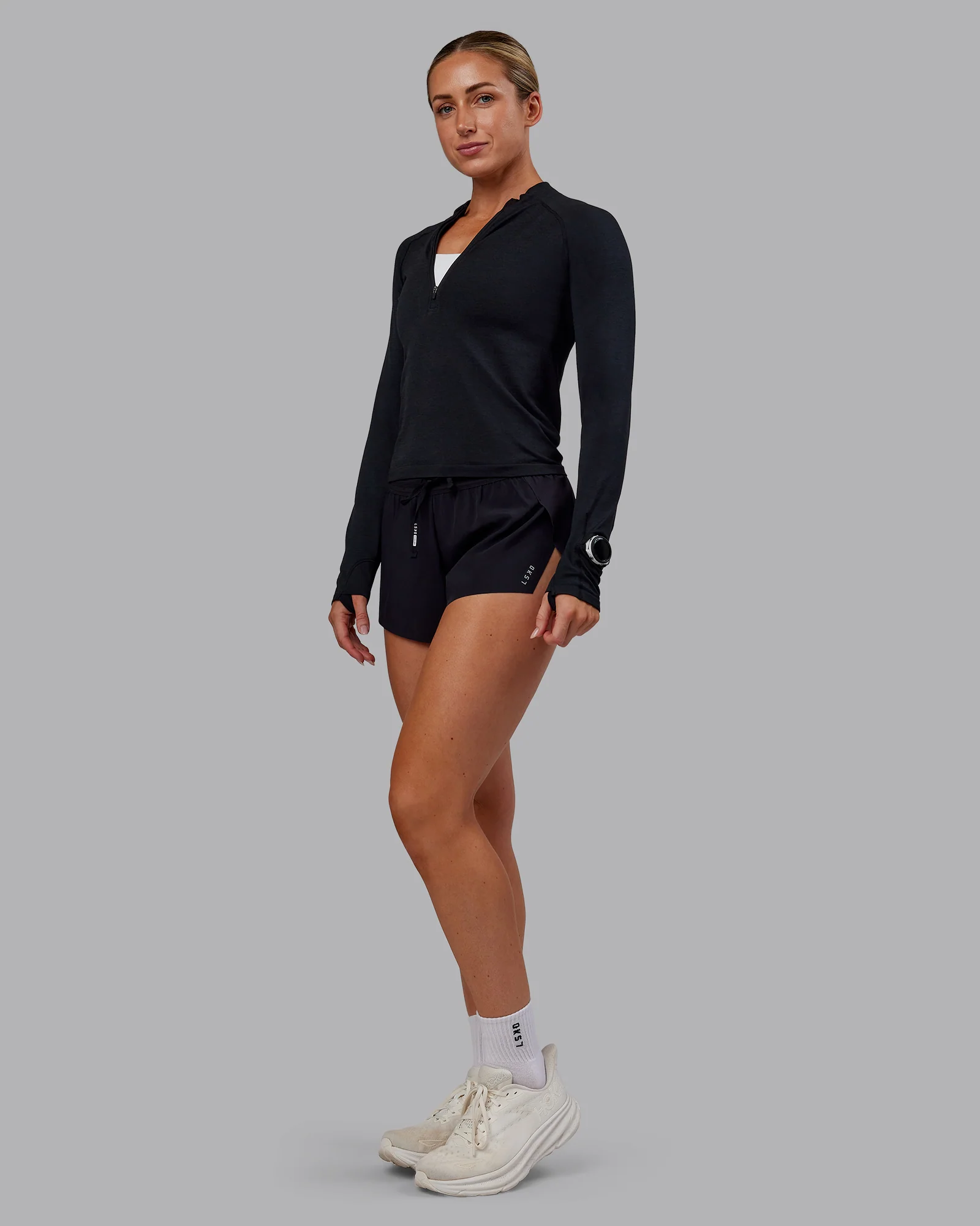 AeroFLX+ Long Sleeve Half Zip - Black Marl 2 AeroFLX+ Long Sleeve Half Zip - Black Marl