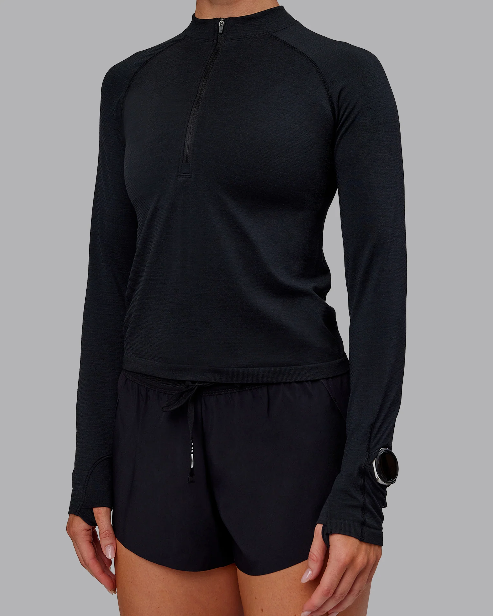 AeroFLX+ Long Sleeve Half Zip - Black Marl 6 AeroFLX+ Long Sleeve Half Zip - Black Marl