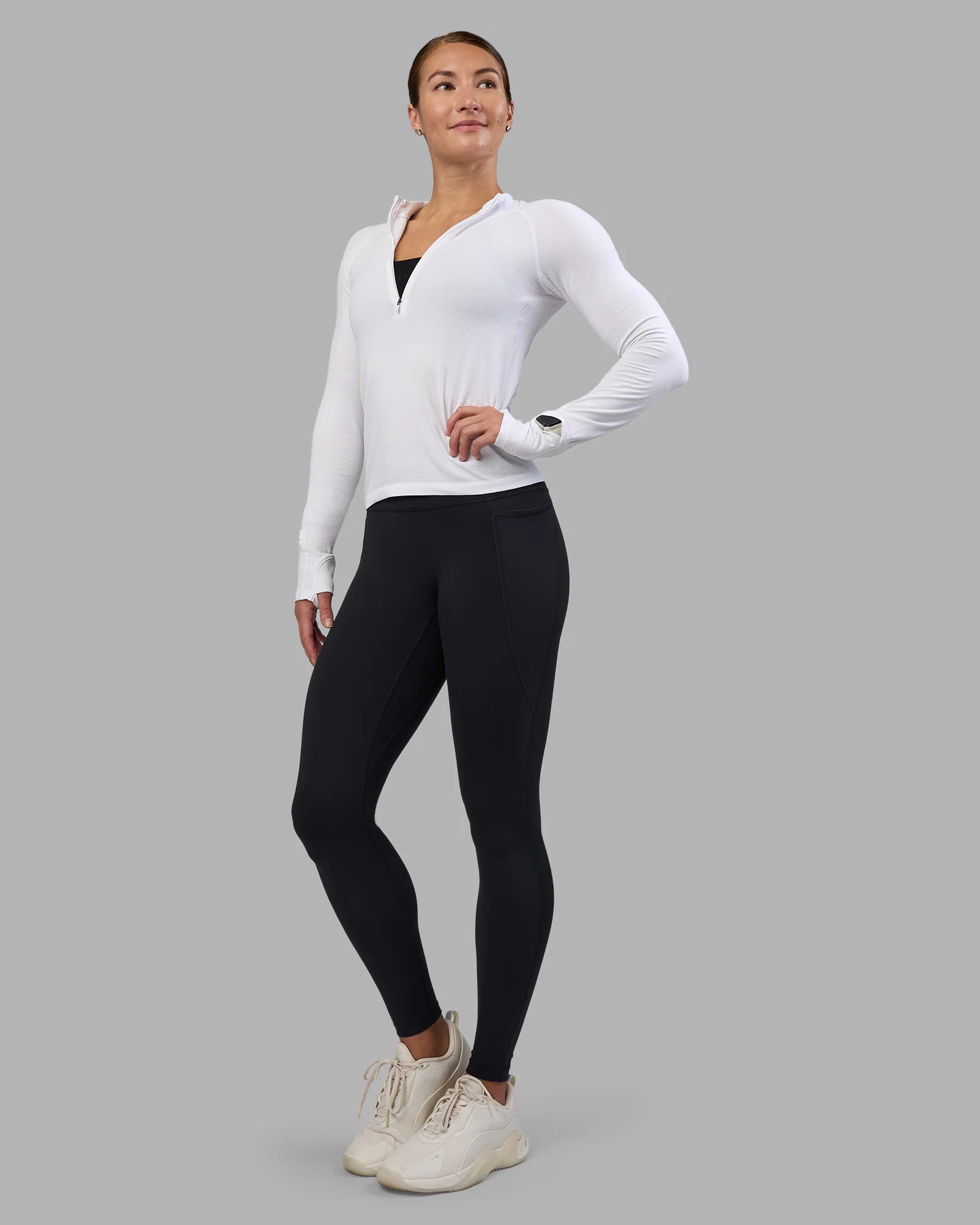 AeroFLX+ Long Sleeve Half Zip - White/White