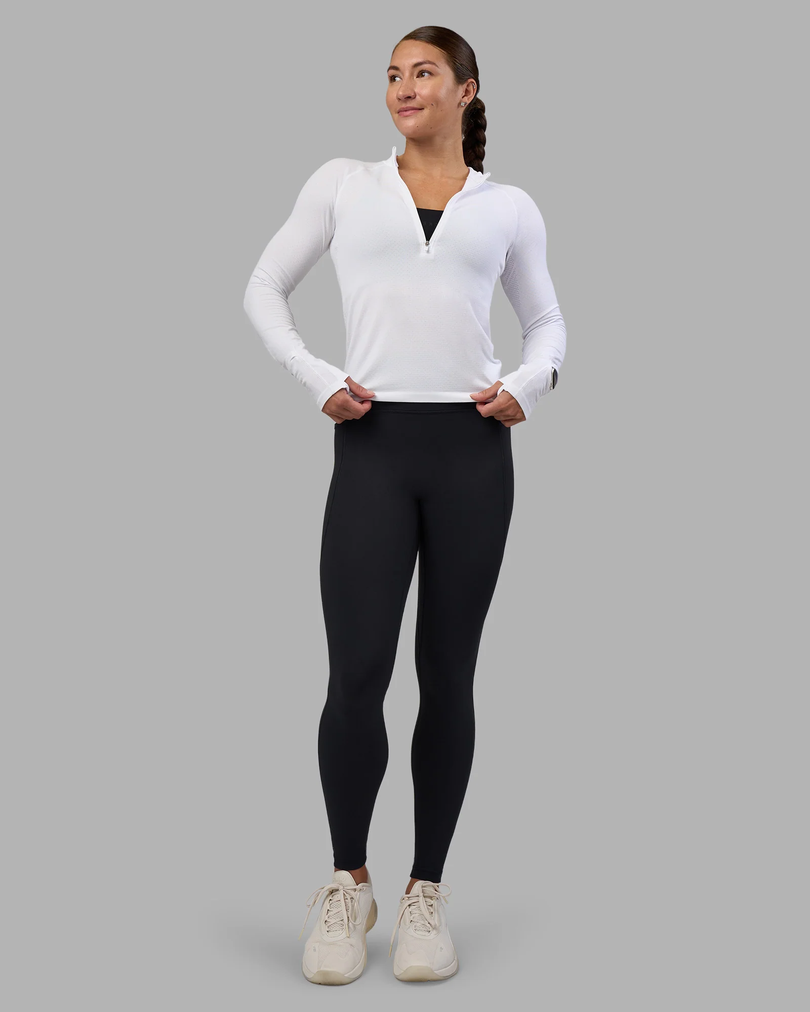 AeroFLX+ Long Sleeve Half Zip - White/White 5 AeroFLX+ Long Sleeve Half Zip - White/White