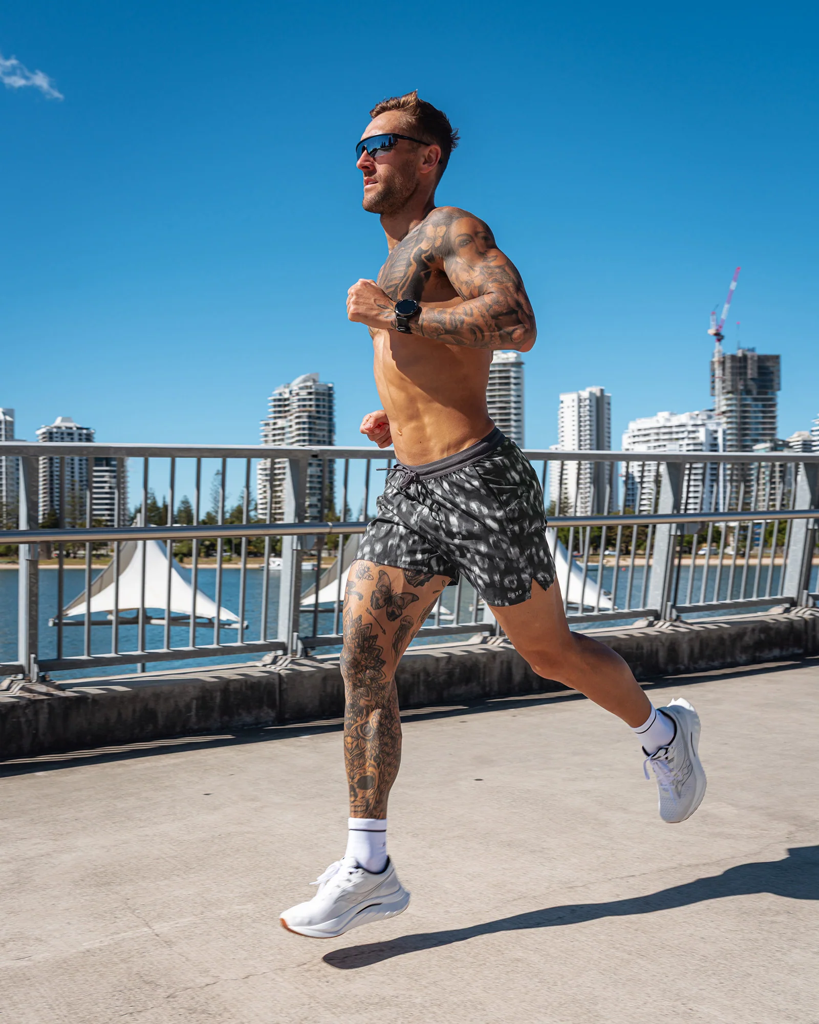 Pace 5" Lined Running Short - Markings Dark Storm Print