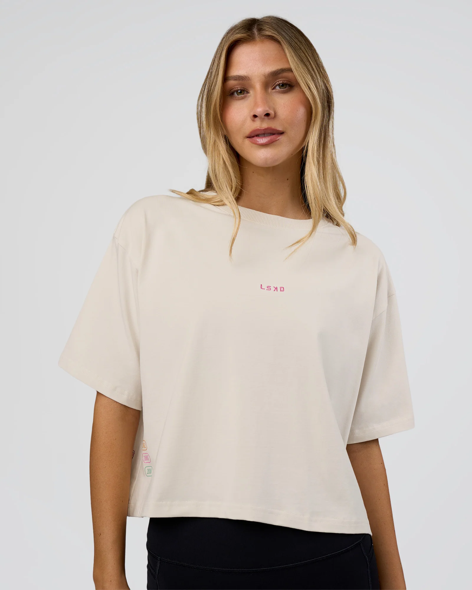 Go-To Heavyweight FLXCotton Graphic Skimmer Tee - Off White-Multi