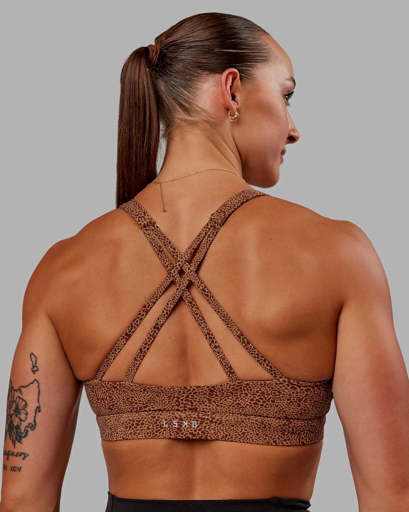 Nirvana Sports Bra - Caramel Agile Print