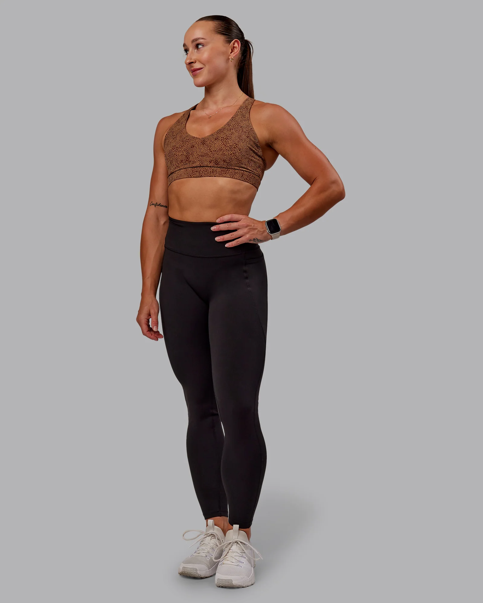 Nirvana Sports Bra - Caramel Agile Print