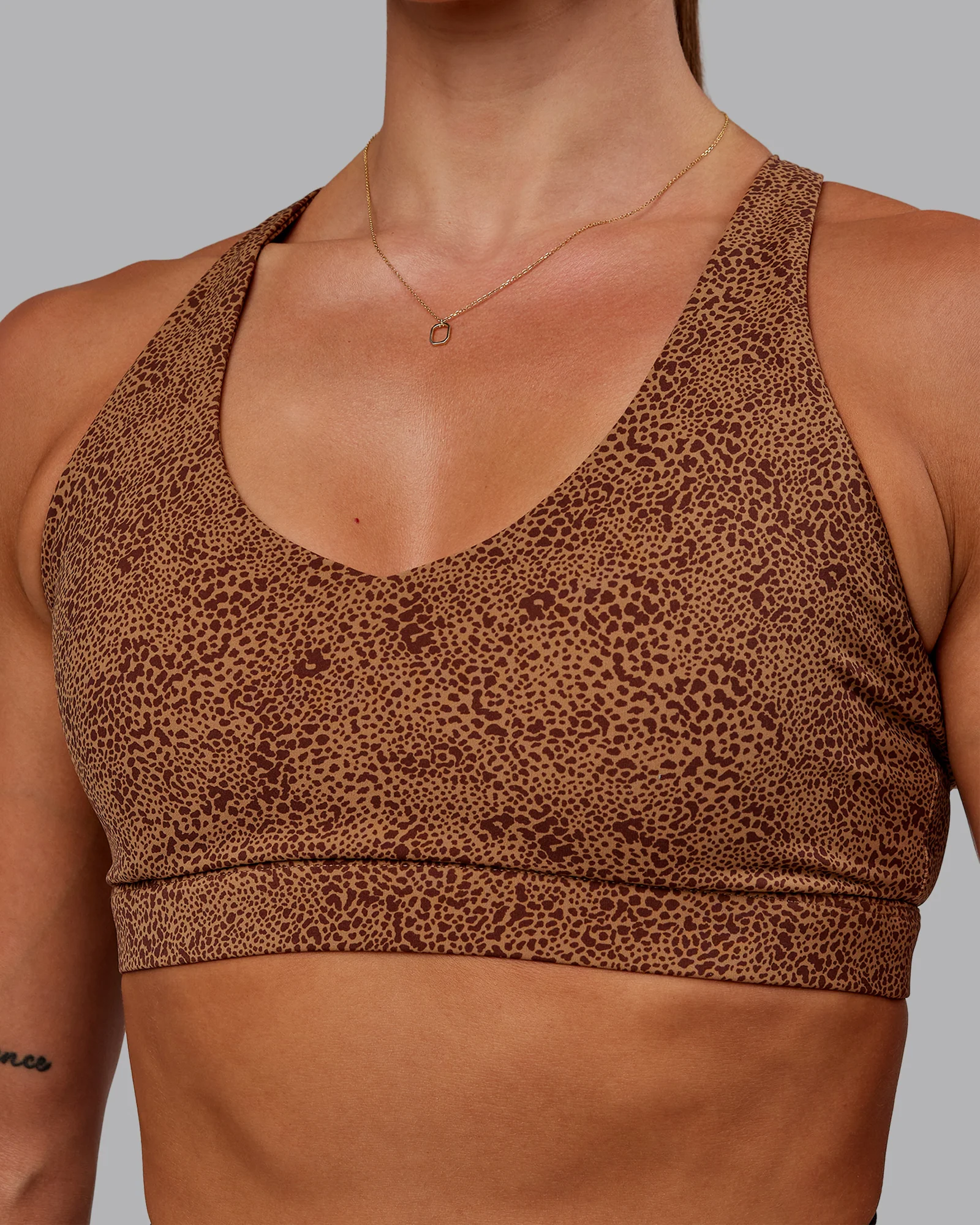 Nirvana Sports Bra - Caramel Agile Print