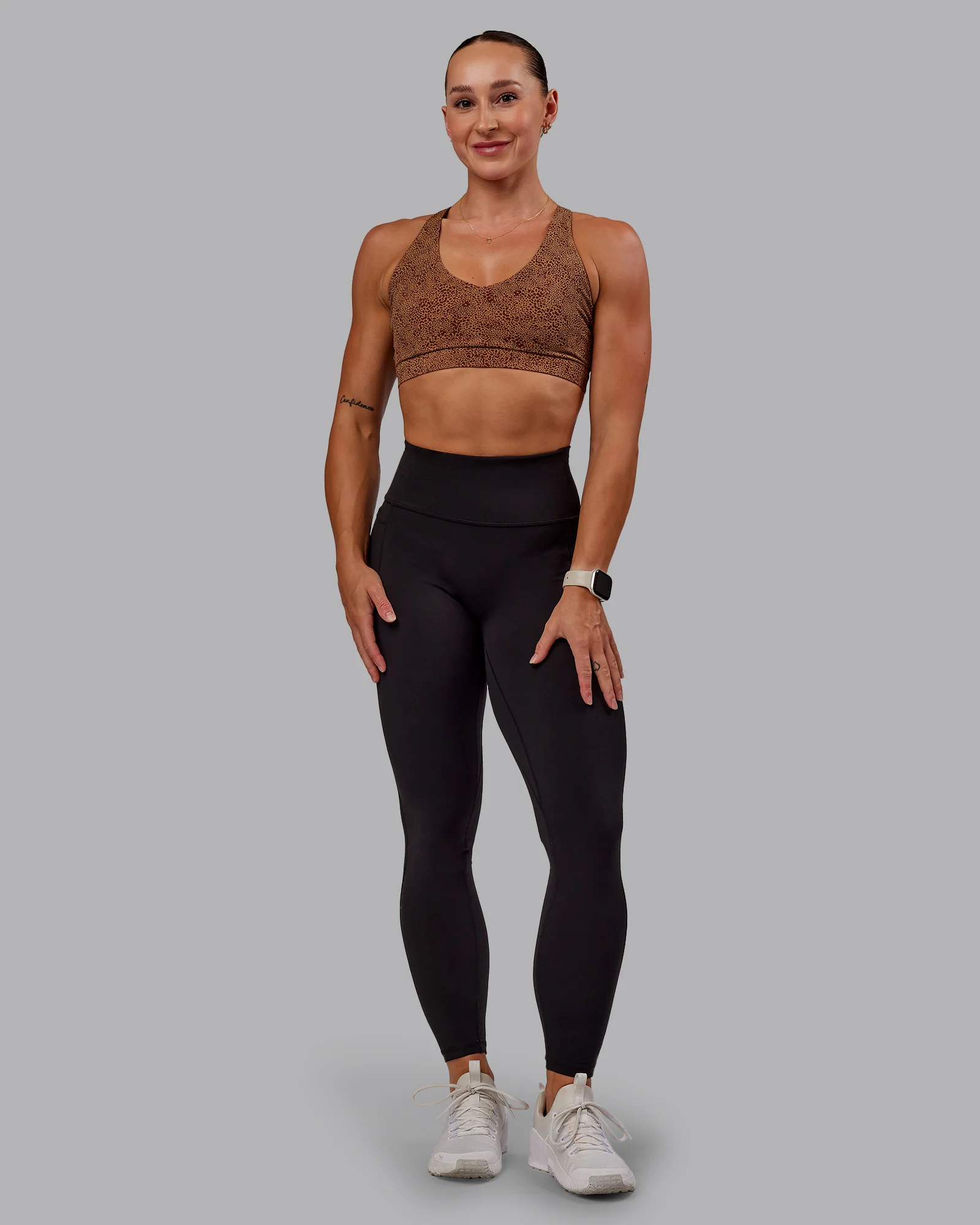 Nirvana Sports Bra - Caramel Agile Print