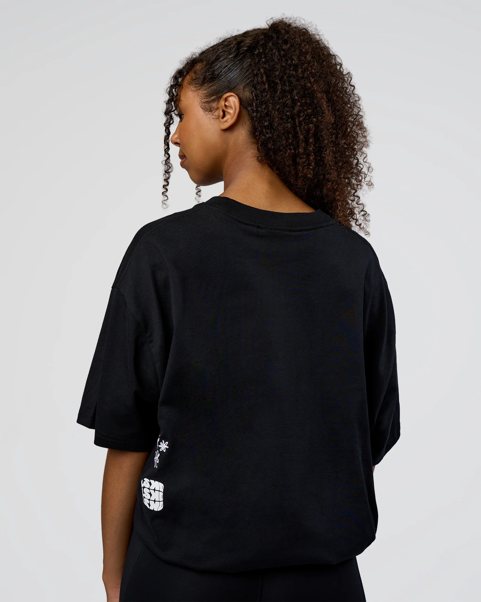 Sticker Heavyweight Oversized Tee - Black-White 11 Sticker Heavyweight Oversized Tee - Black-White