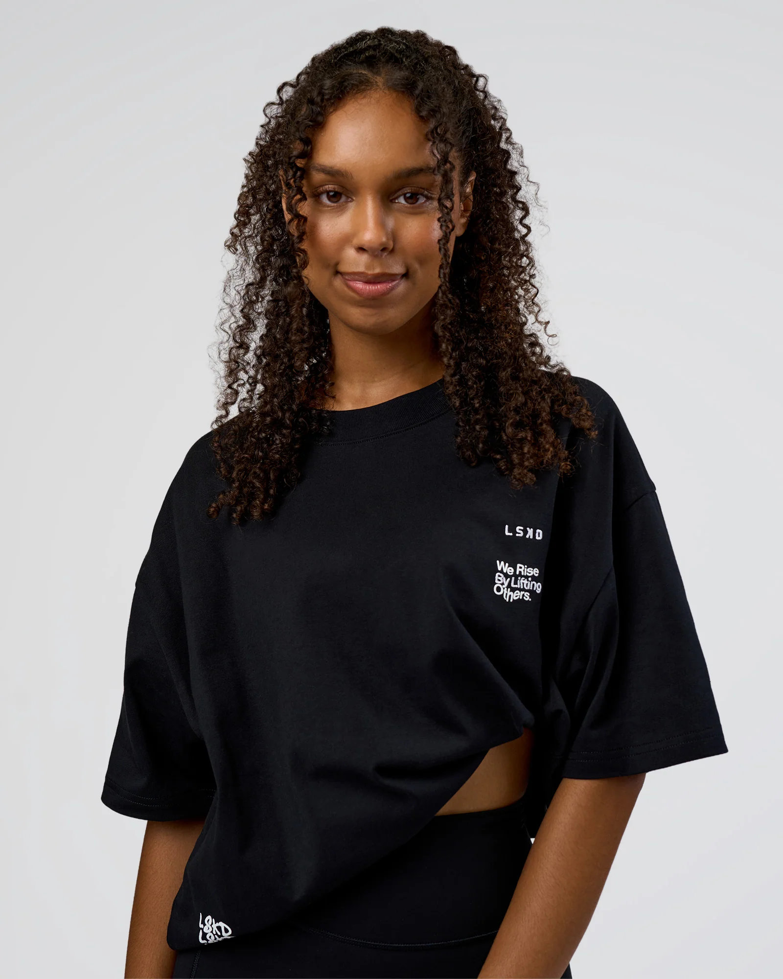 Sticker Heavyweight Oversized Tee - Black-White 4 Sticker Heavyweight Oversized Tee - Black-White