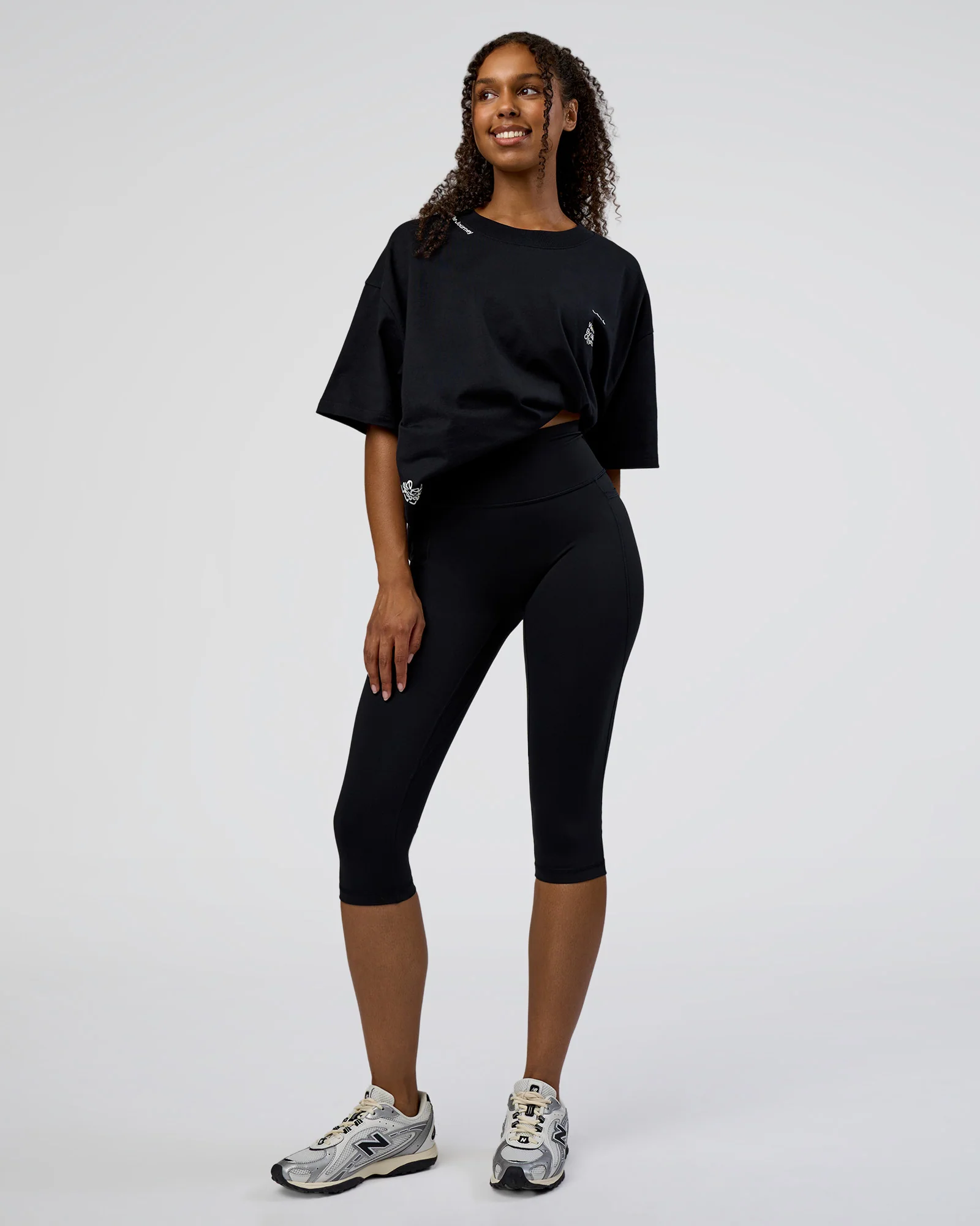 Sticker Heavyweight Oversized Tee - Black-White 5 Sticker Heavyweight Oversized Tee - Black-White