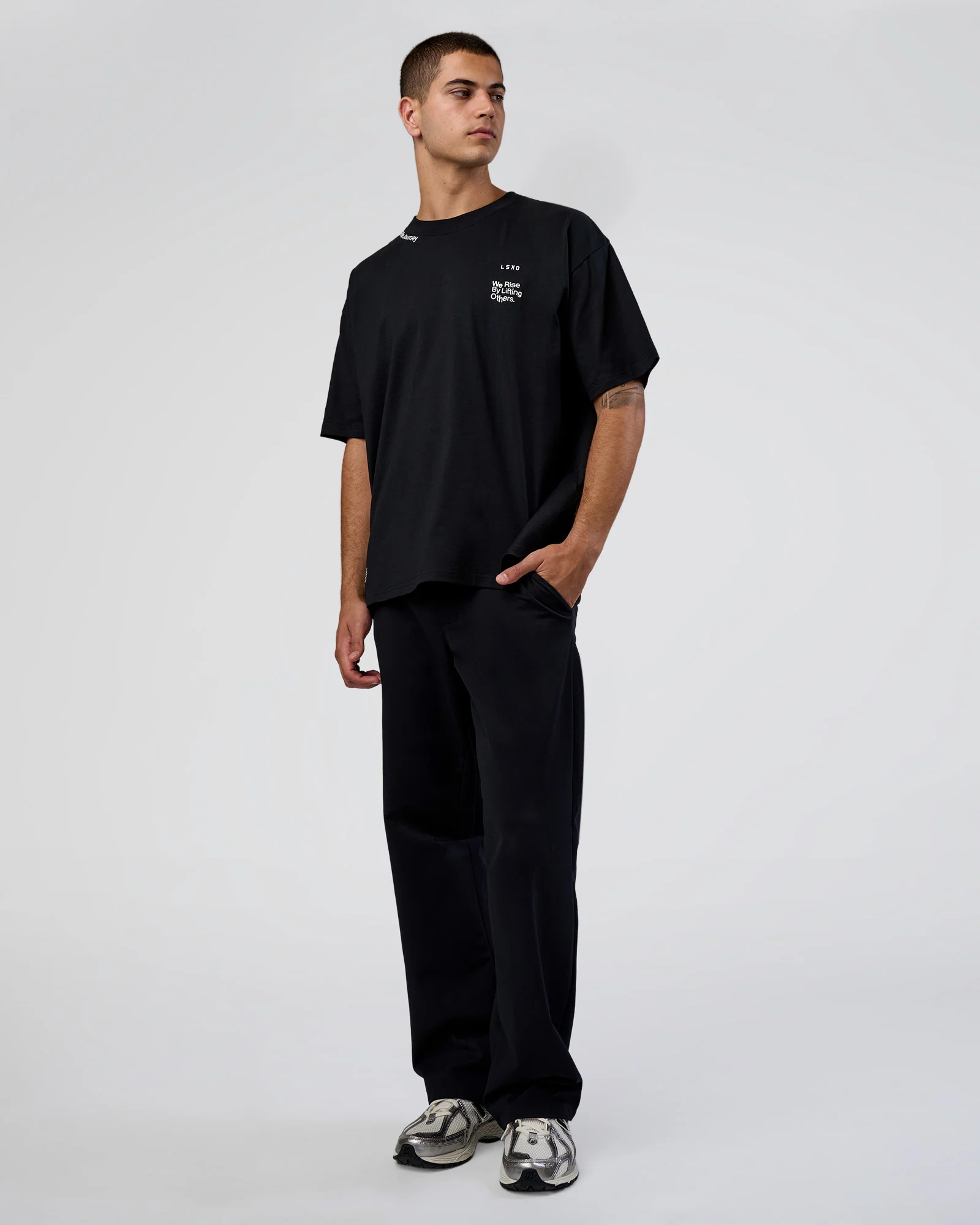 Sticker Heavyweight Oversized Tee - Black-White 6 Sticker Heavyweight Oversized Tee - Black-White