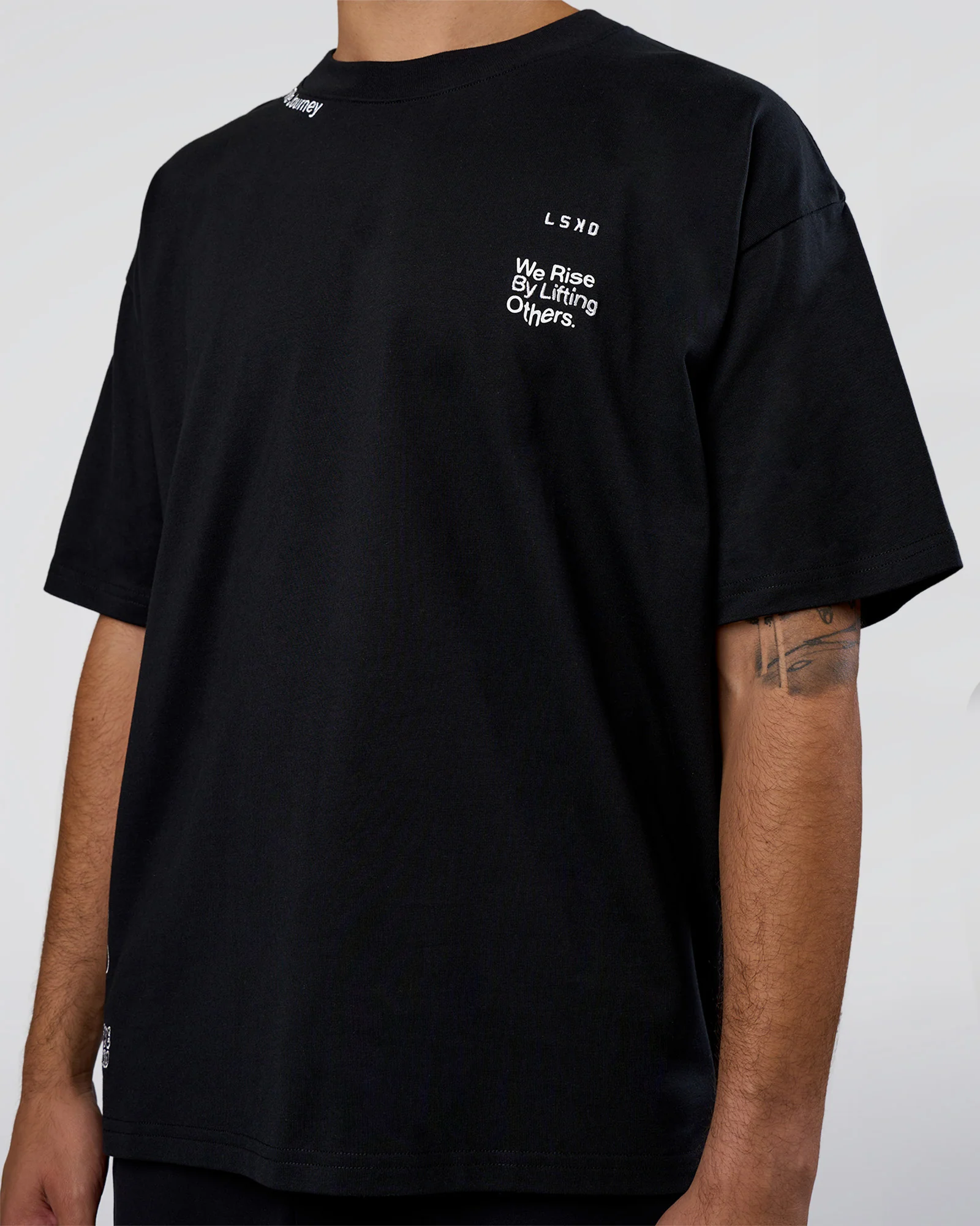 Sticker Heavyweight Oversized Tee - Black-White 9 Sticker Heavyweight Oversized Tee - Black-White
