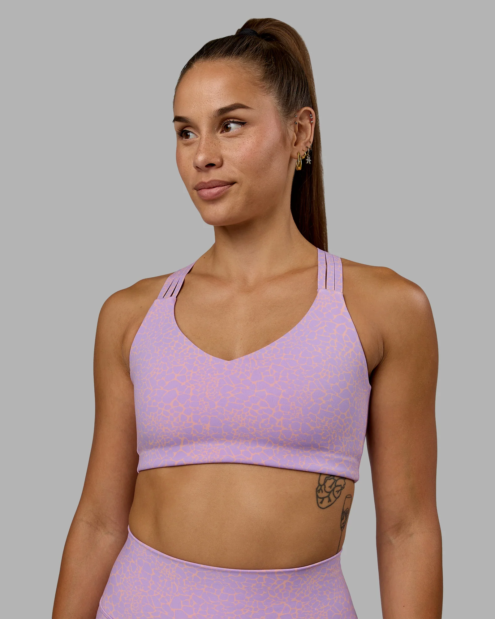 Push The Limit Bra - Pale Lilac Vitality Print 3 Push The Limit Bra - Pale Lilac Vitality Print