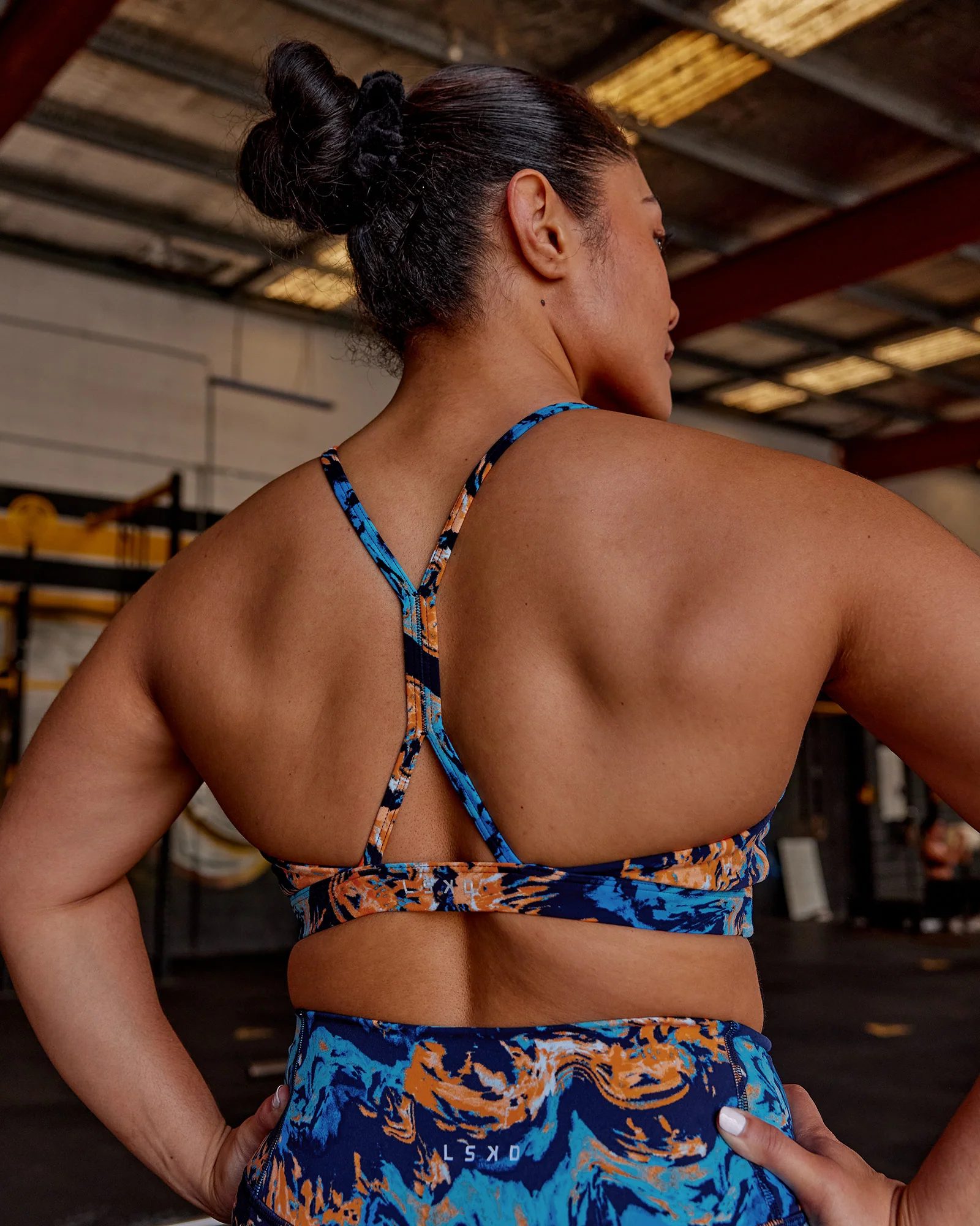 AMRAP High Neck Sports Bra - React Print