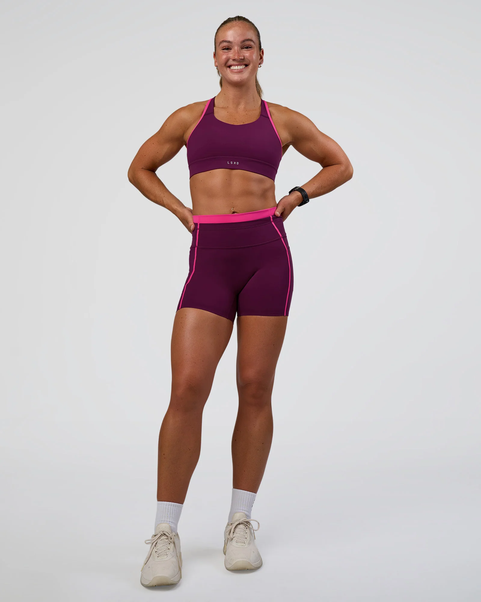 Distinction Sports Bra 2.0 - Plum Caspia-Ultra Pink 3 Distinction Sports Bra 2.0 - Plum Caspia-Ultra Pink