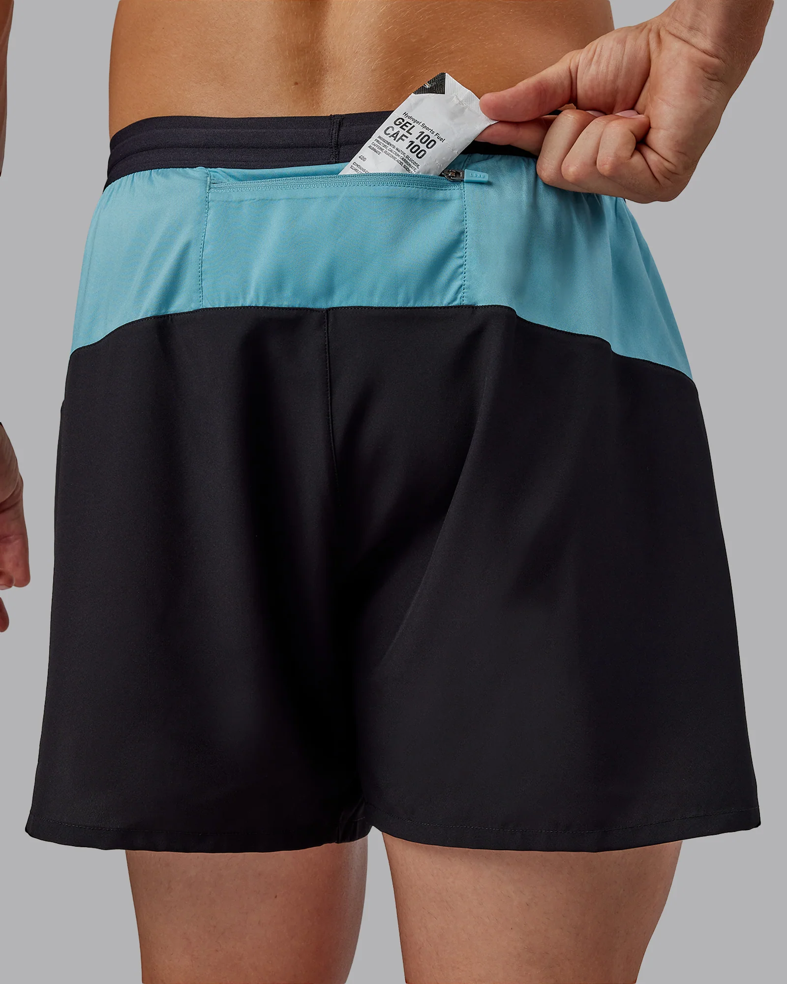 Pace 5" Lined Running Short - Black-Retro Blue