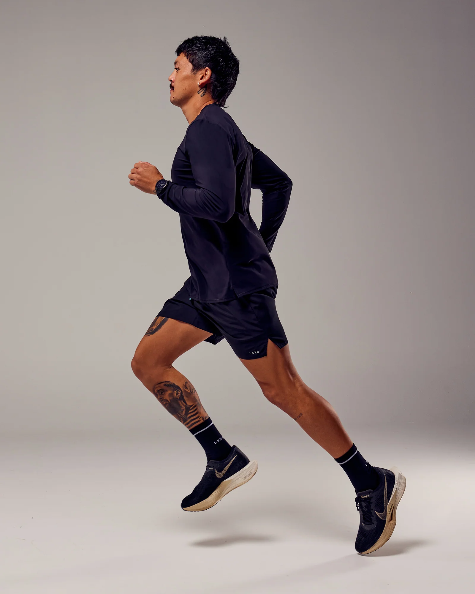 Pace 5" Lined Running Short - Black-Retro Blue