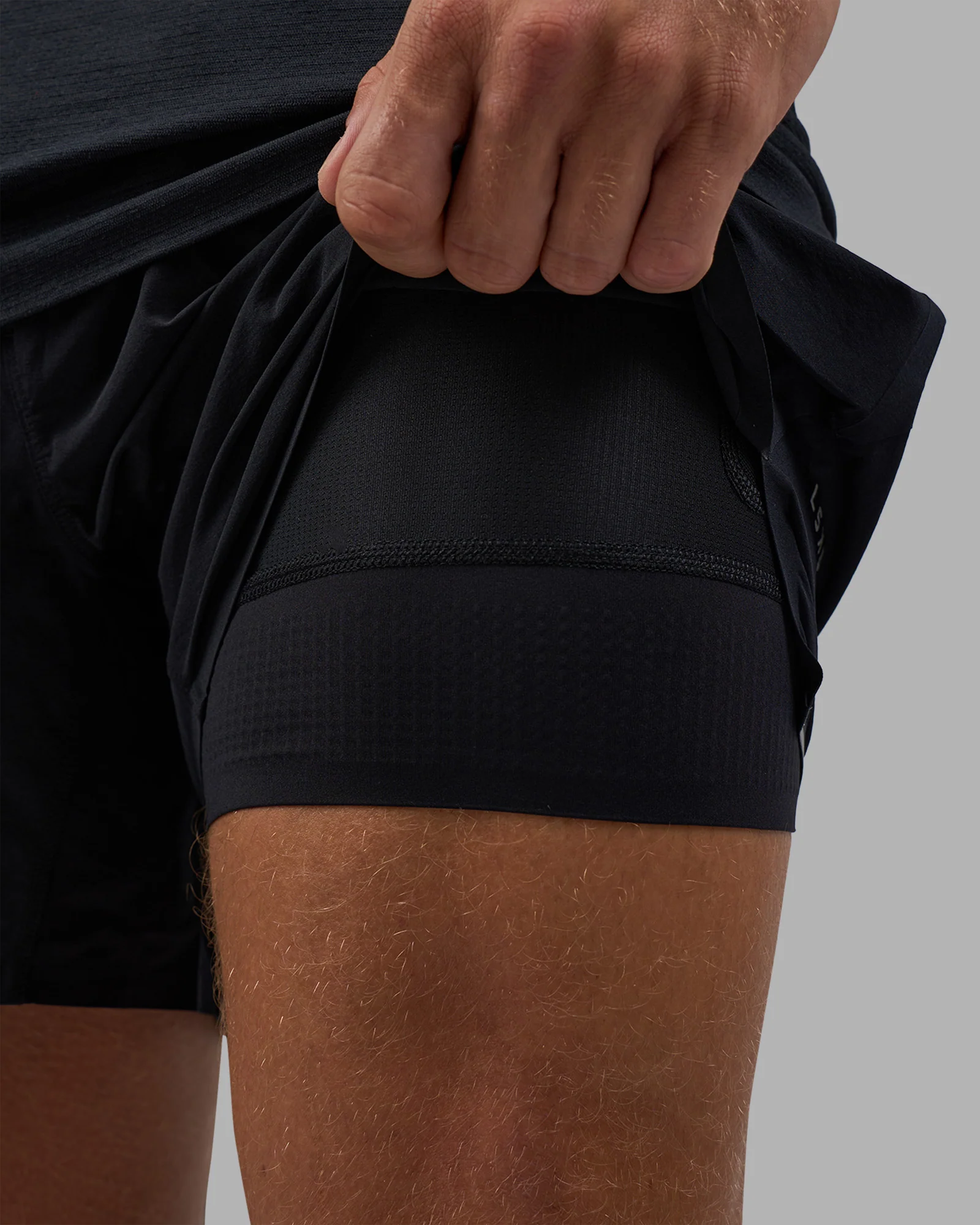 Hybrid Lined 5" Short - Black-Reflective